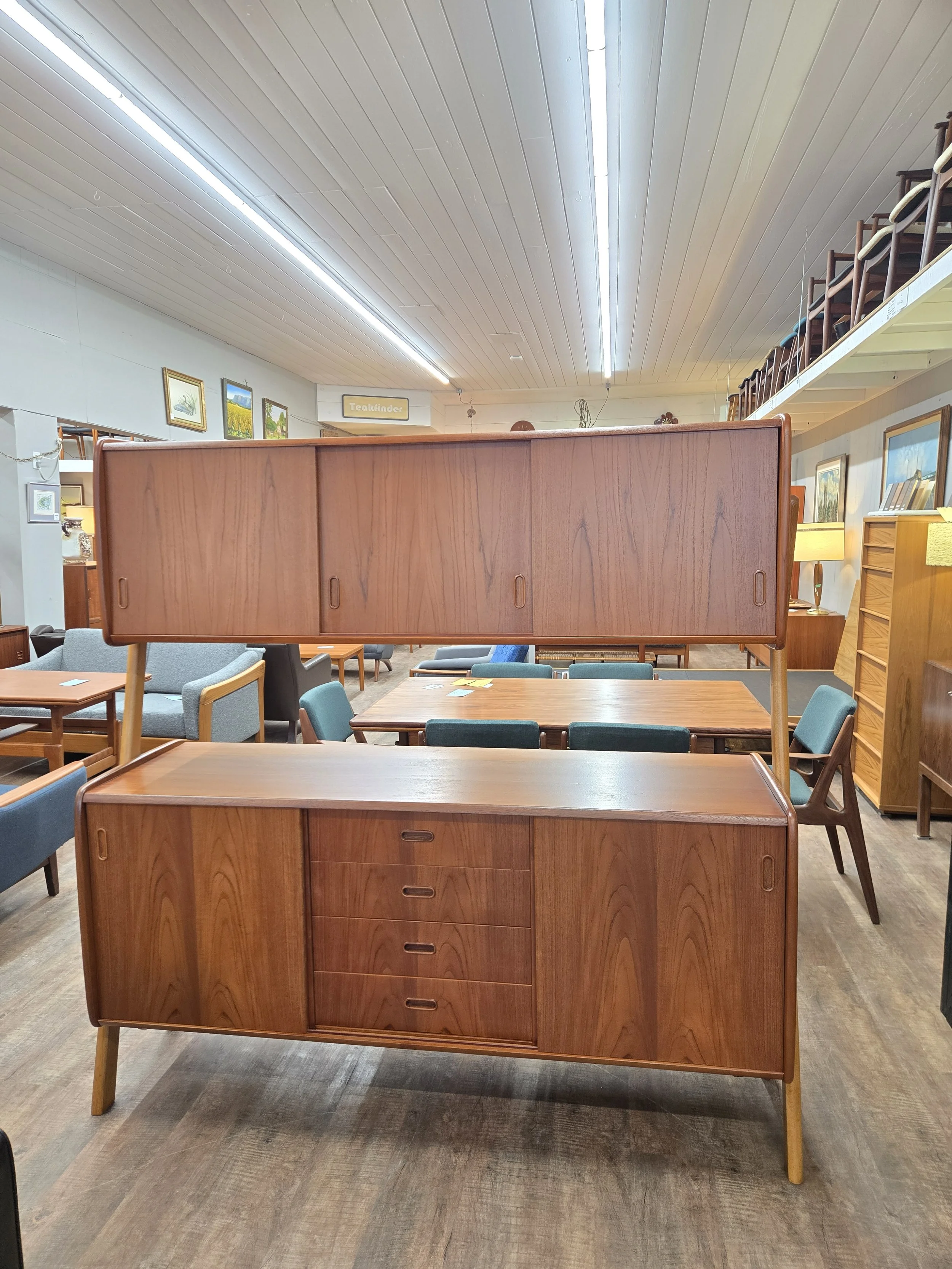 Teak Buffet and Hutch by Kurt Ostervig