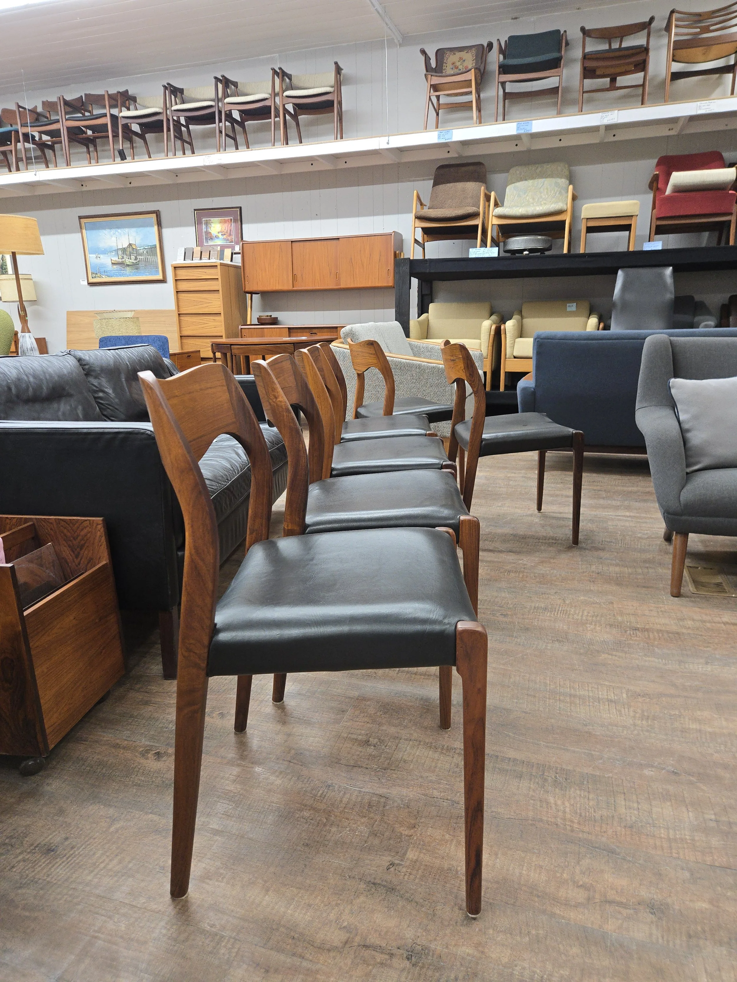 6 Rosewood Model 71 Dining Chairs