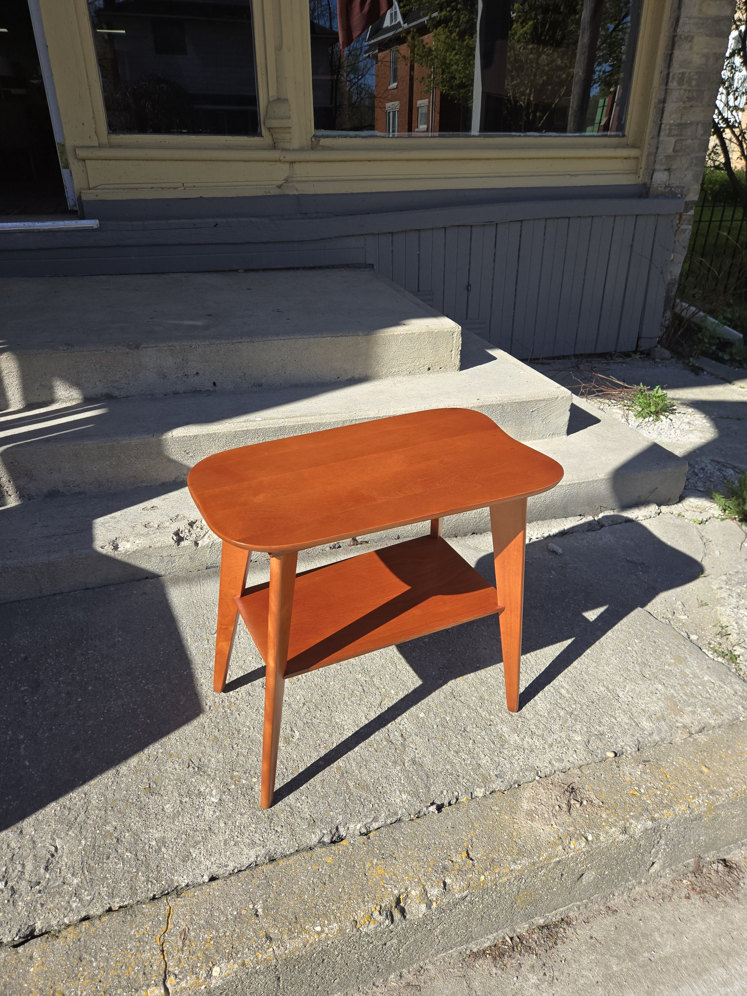 Mid-Century Modern Wood End Table with Eco Finish