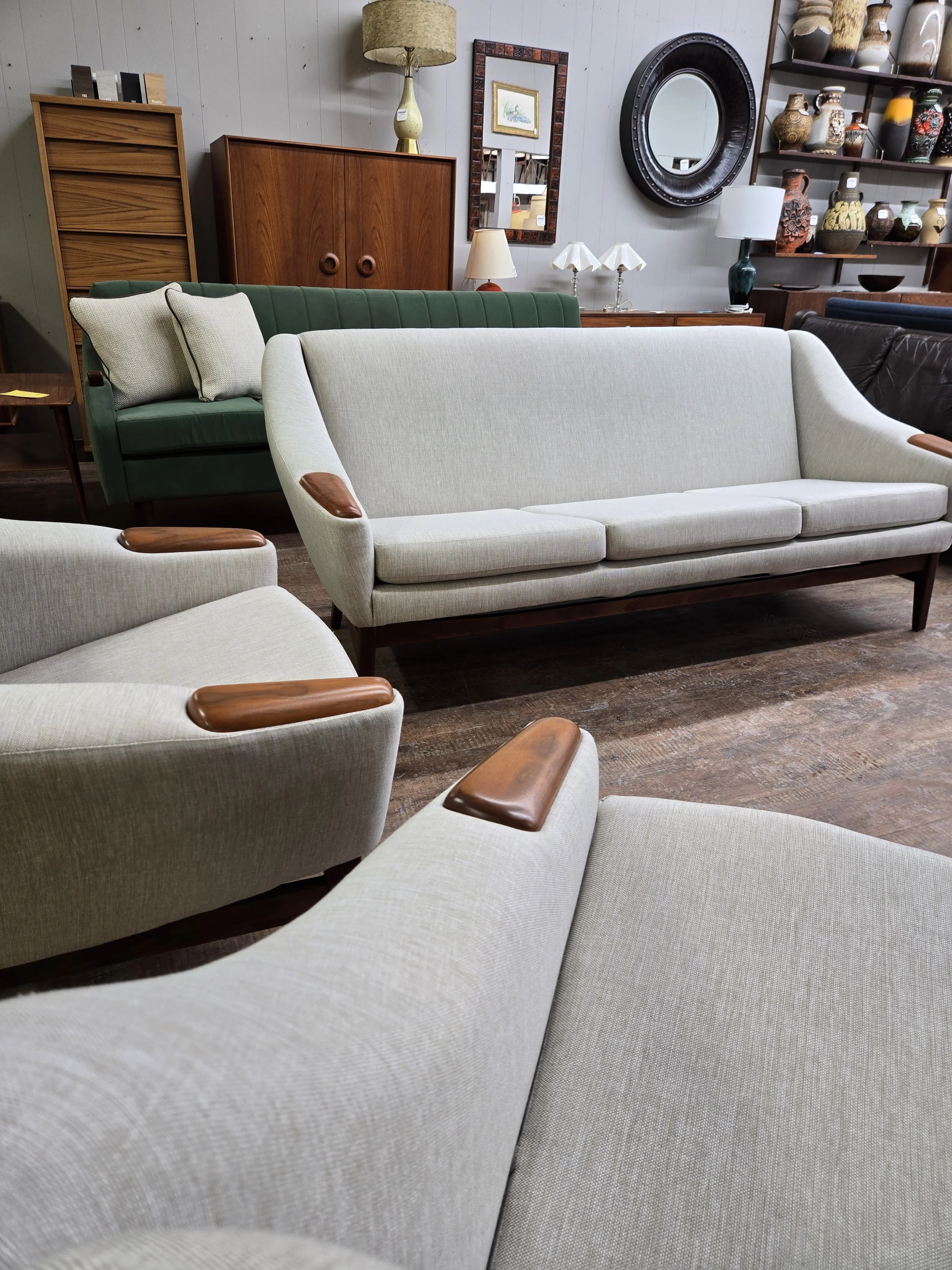 R Huber Mid-Century Modern Sofa and Chairs Set