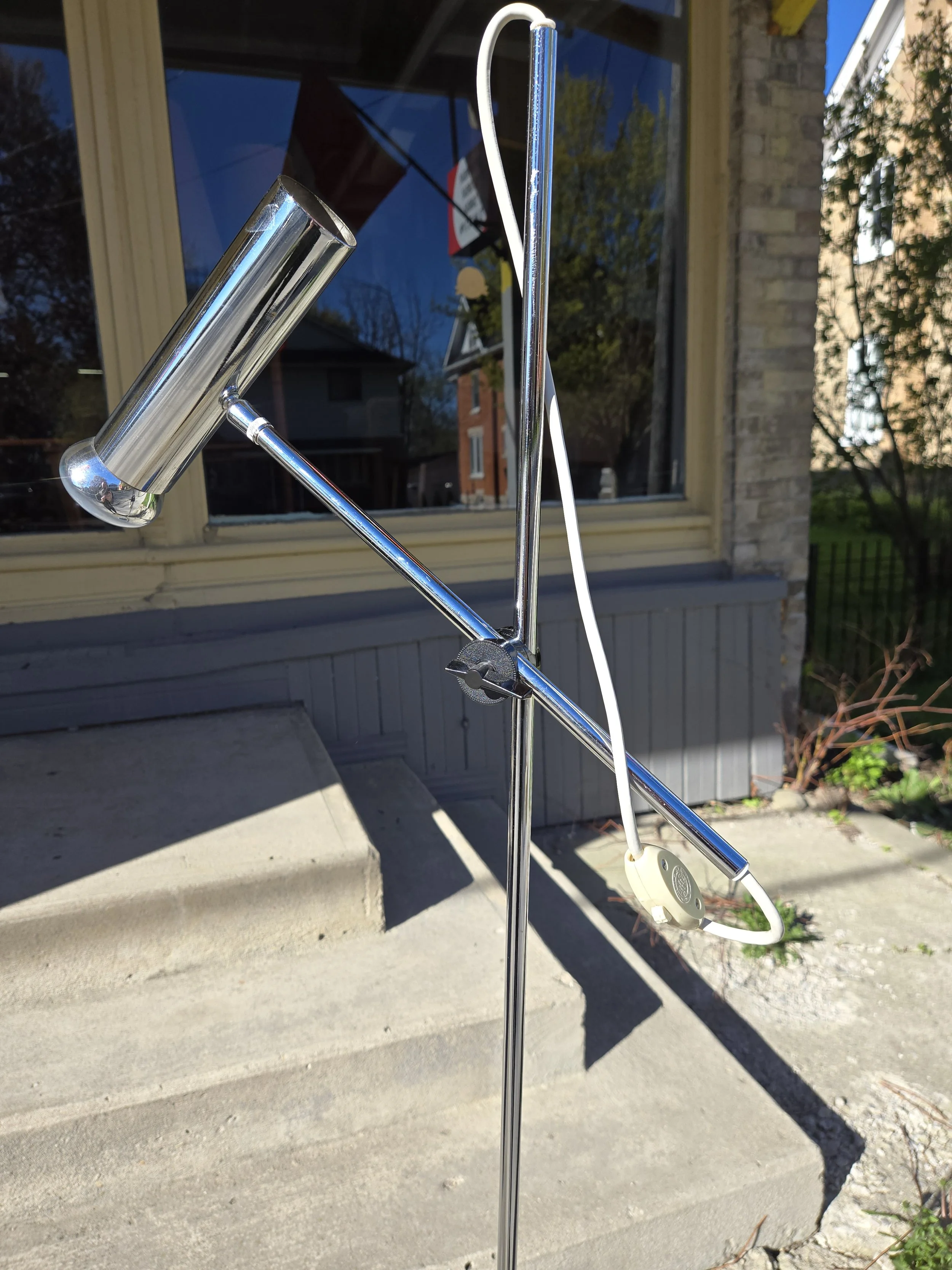 mid century modern chrome floor lamp