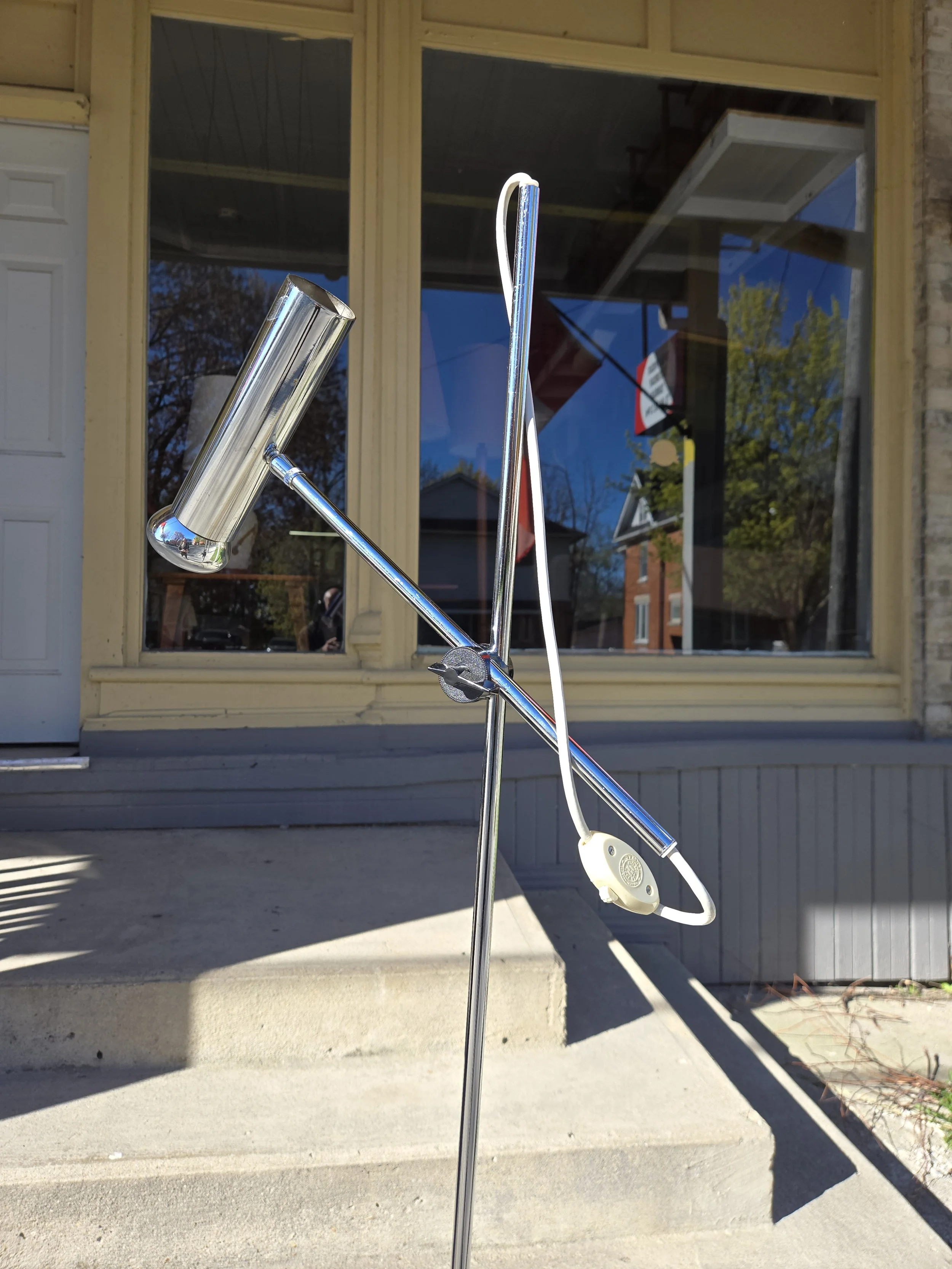 Mid century modern chrome articulating floor lamp