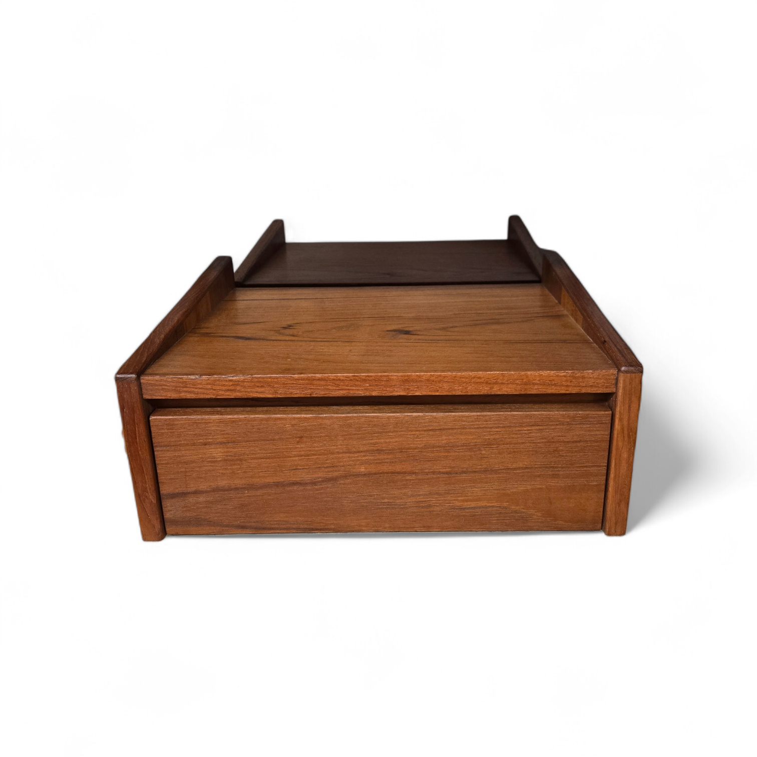 Teak Floating Shelf with Drawer