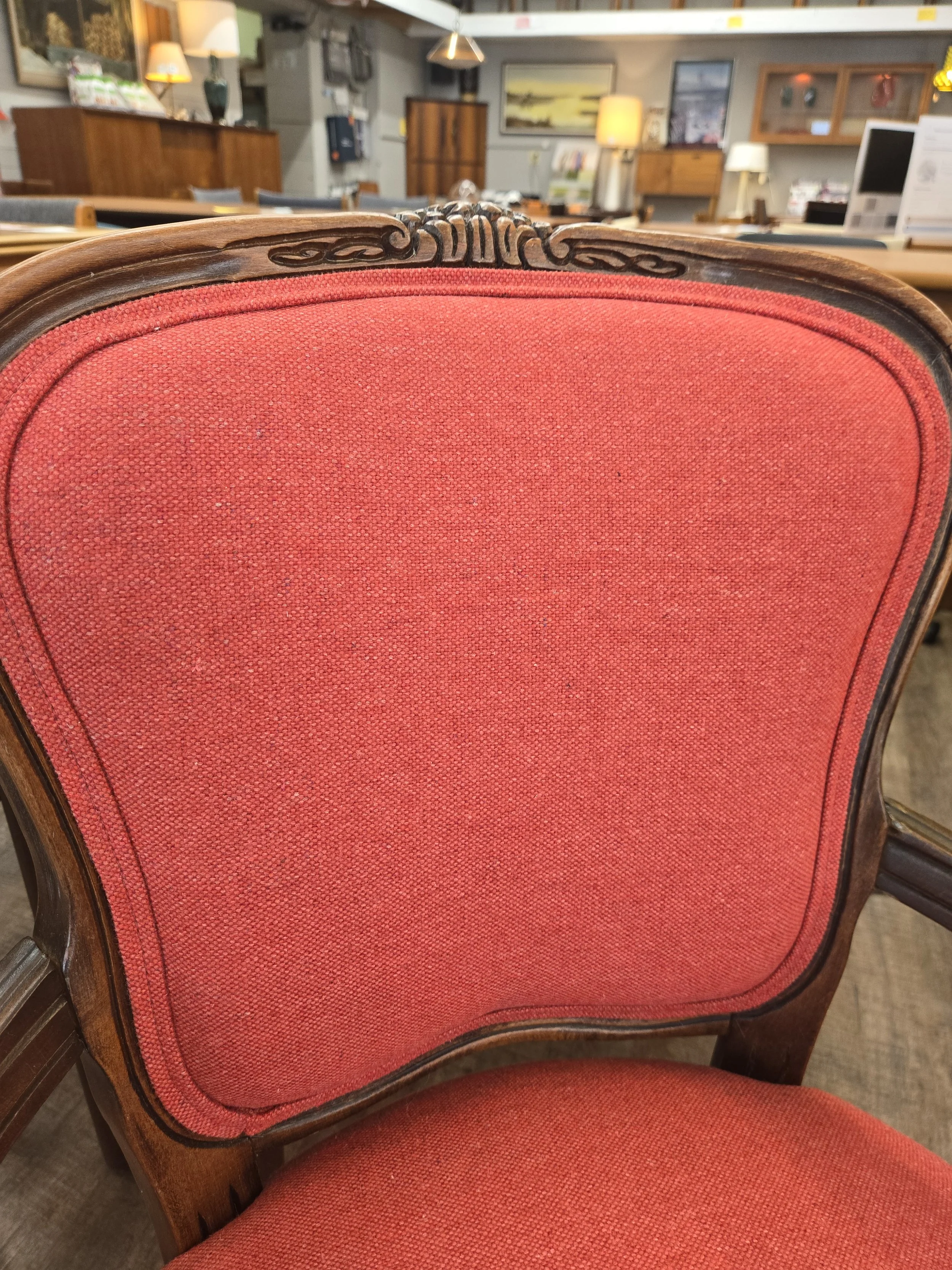 Reupholstered Antique Slipper Chairs