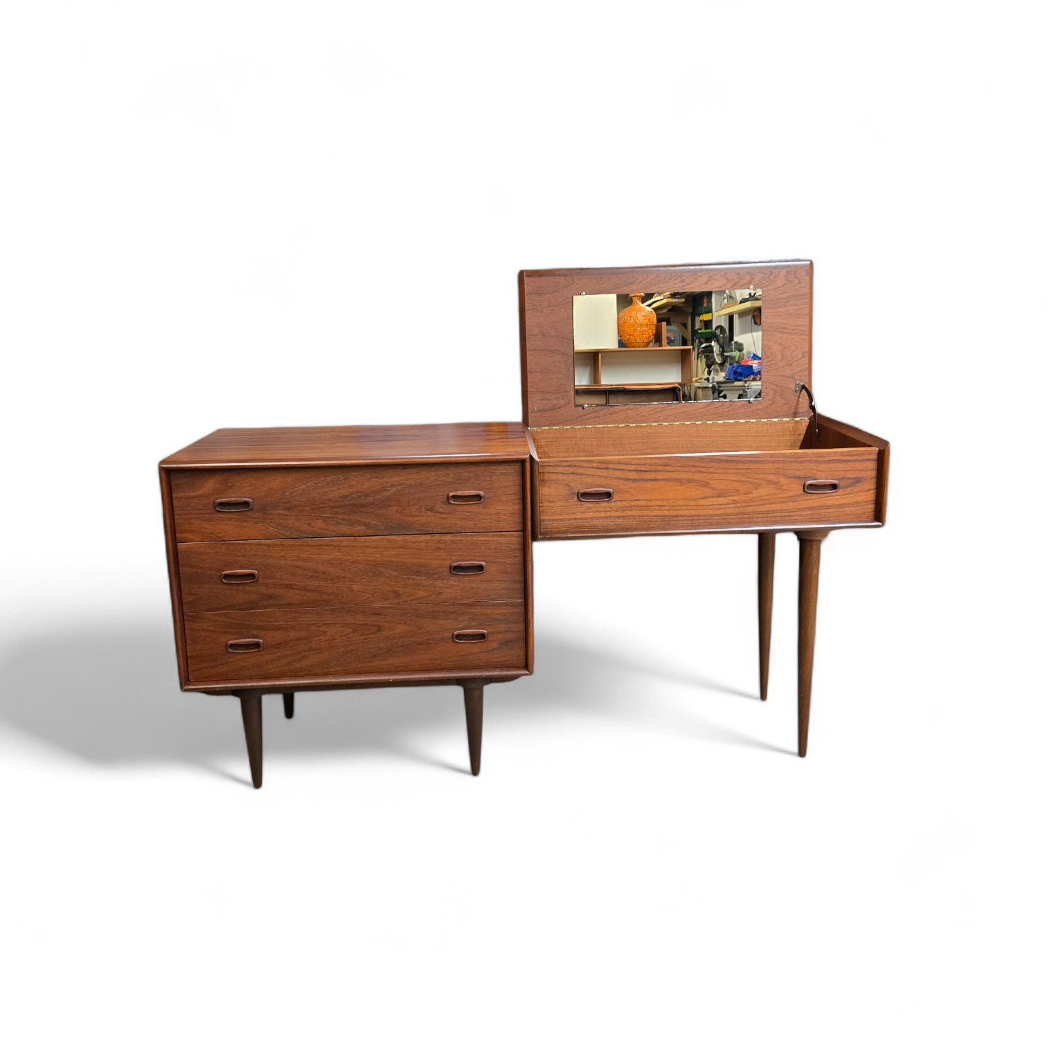 Mid-Century Modern Teak Vanity by Intercontinental Design