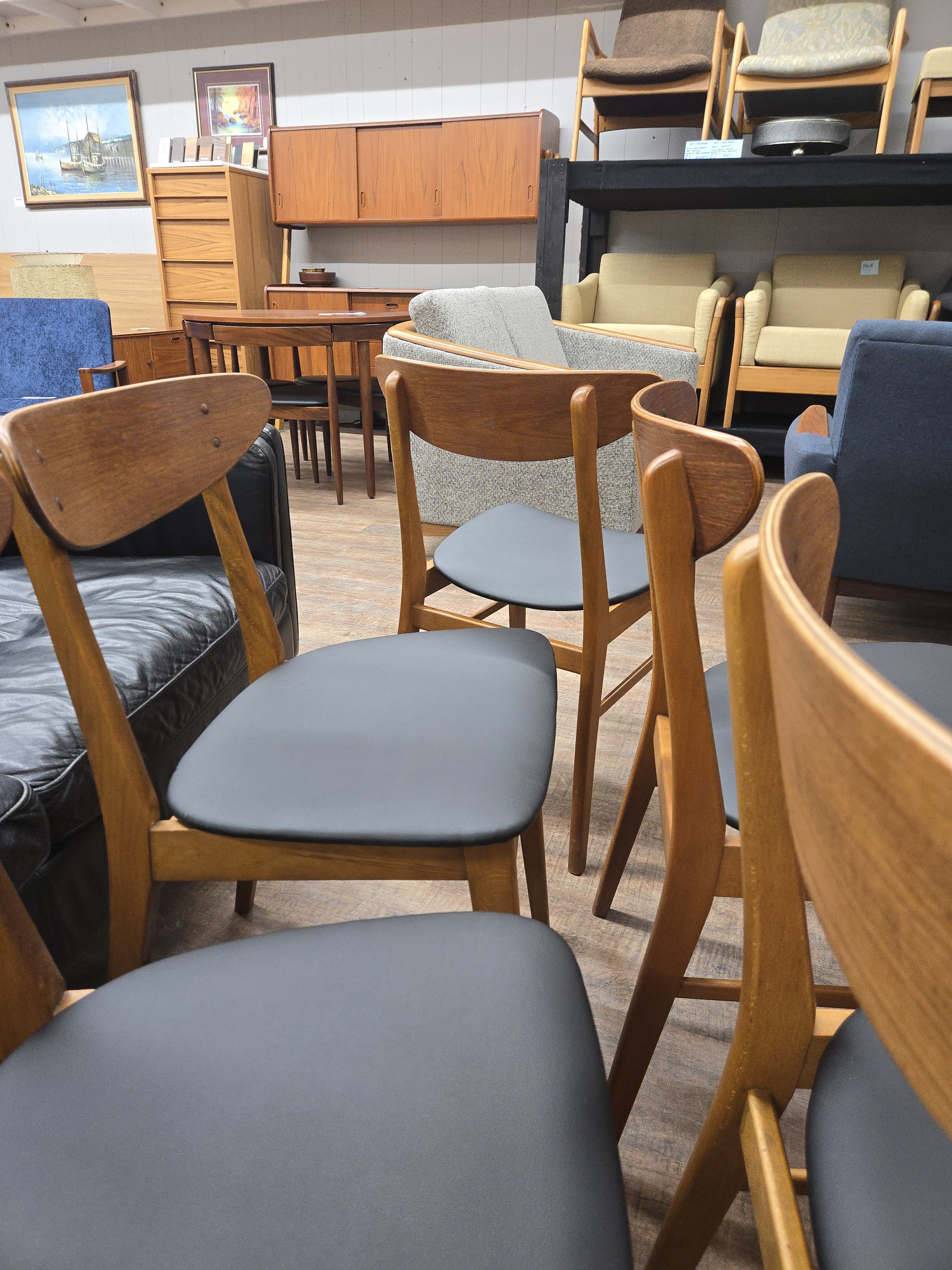 Vintage teak dining chairs by Farstrup