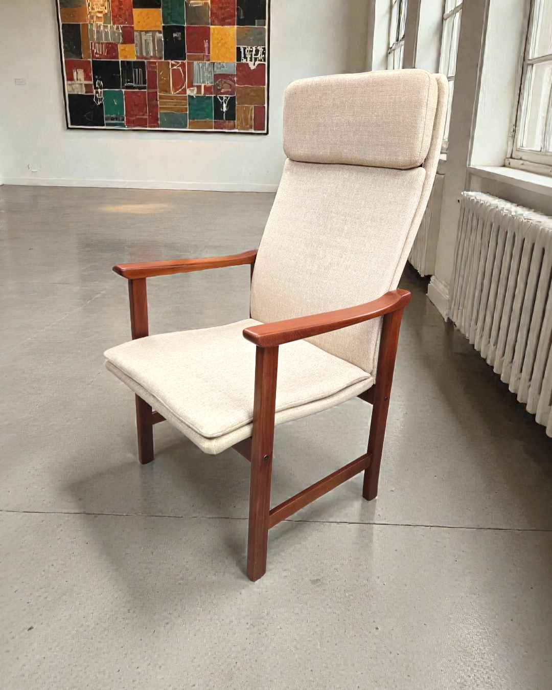 Danish Teak High Back Armchair