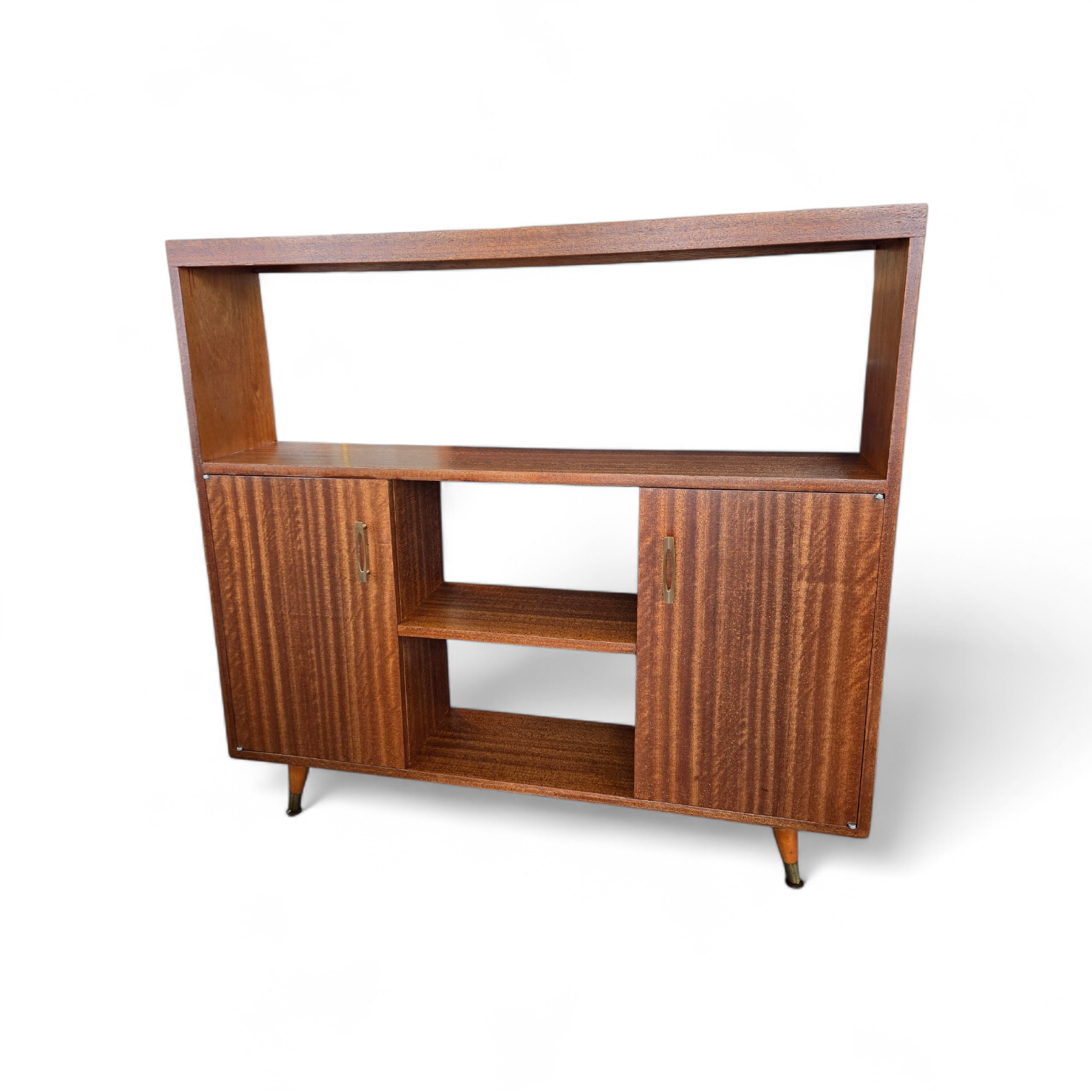 Vintage Shallow Mahogany Bookcase