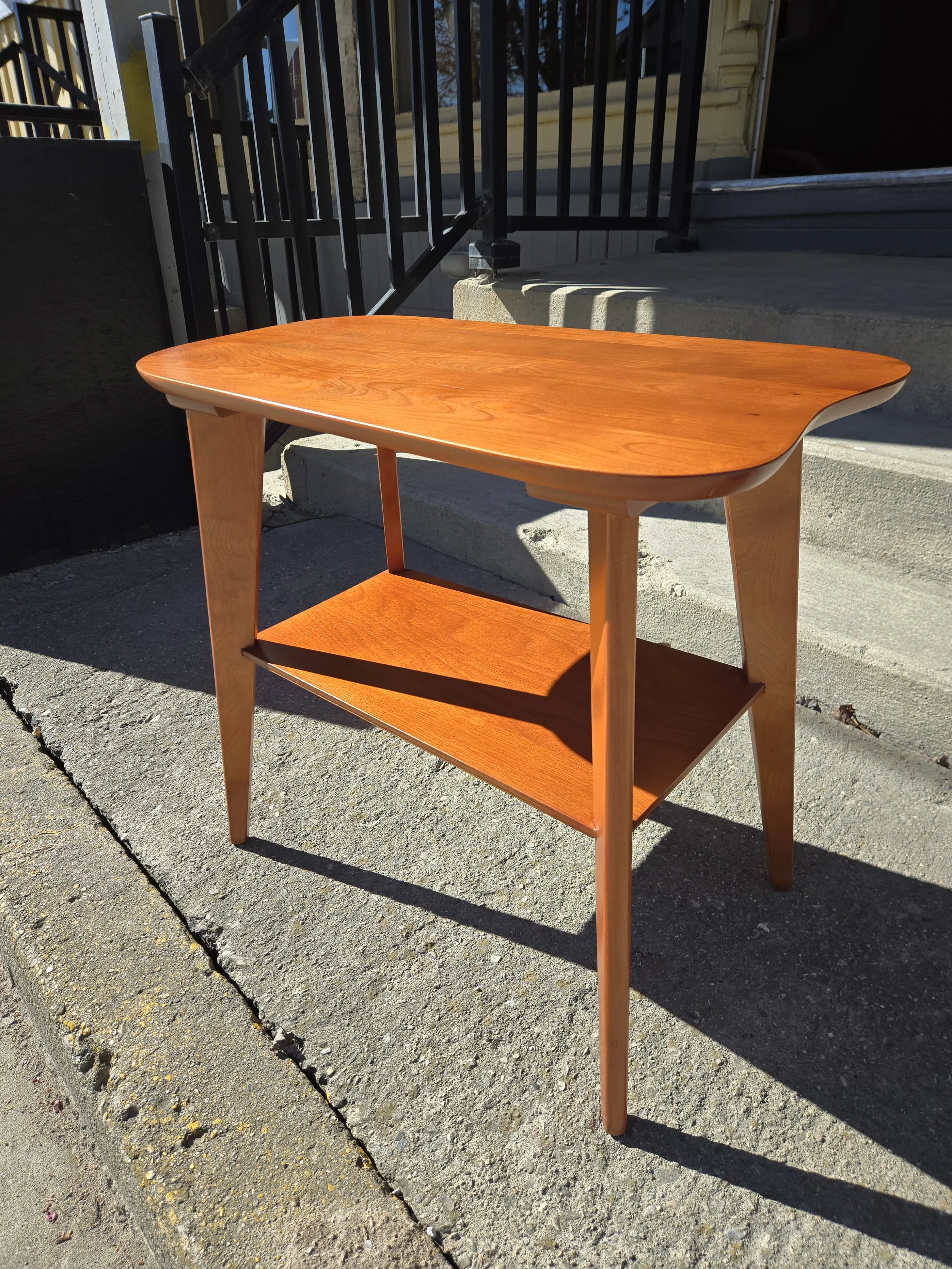 Mid-Century Modern Wood End Table with Eco Finish