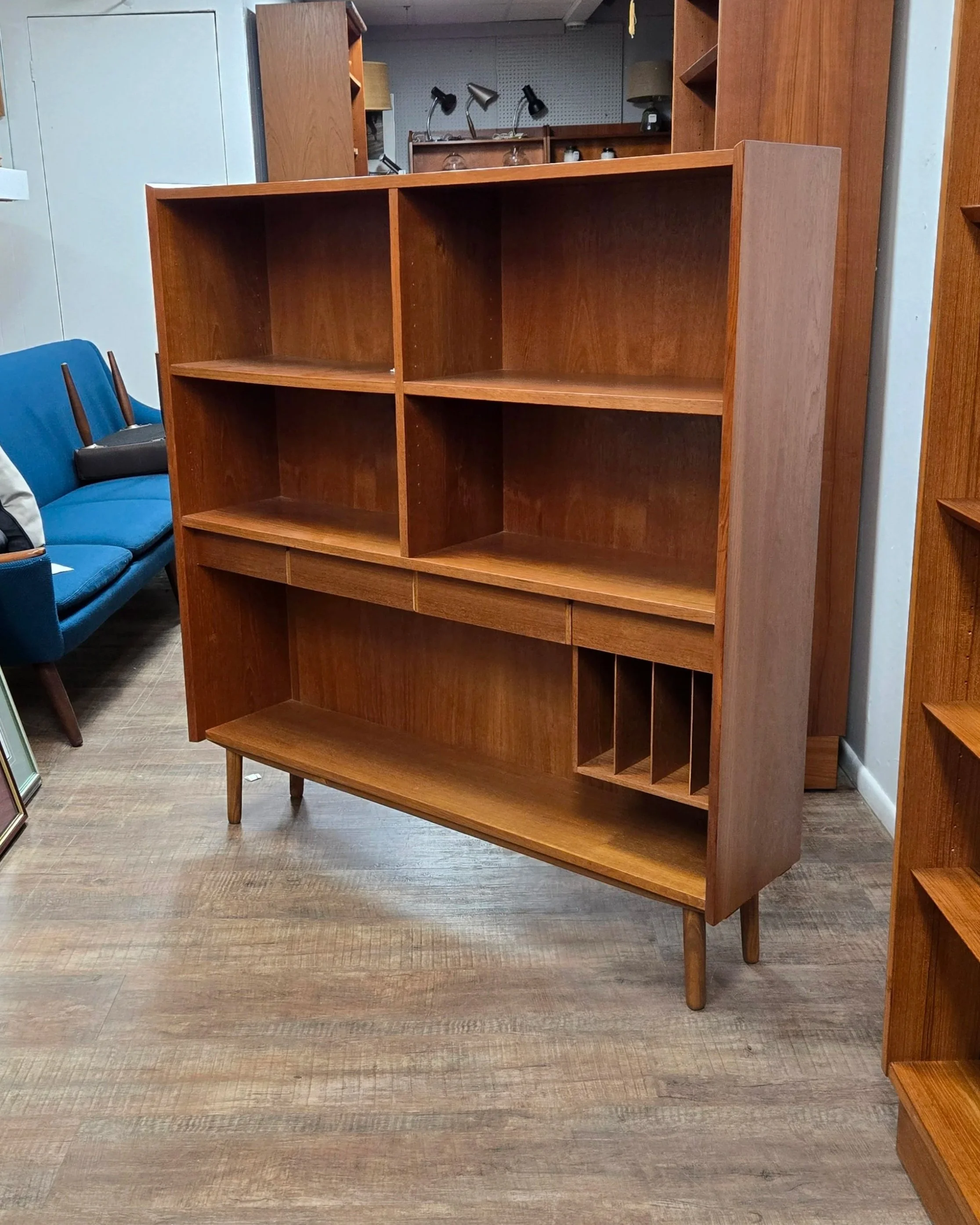 Vintage teak bookcase by Olholm Mobelfabrik