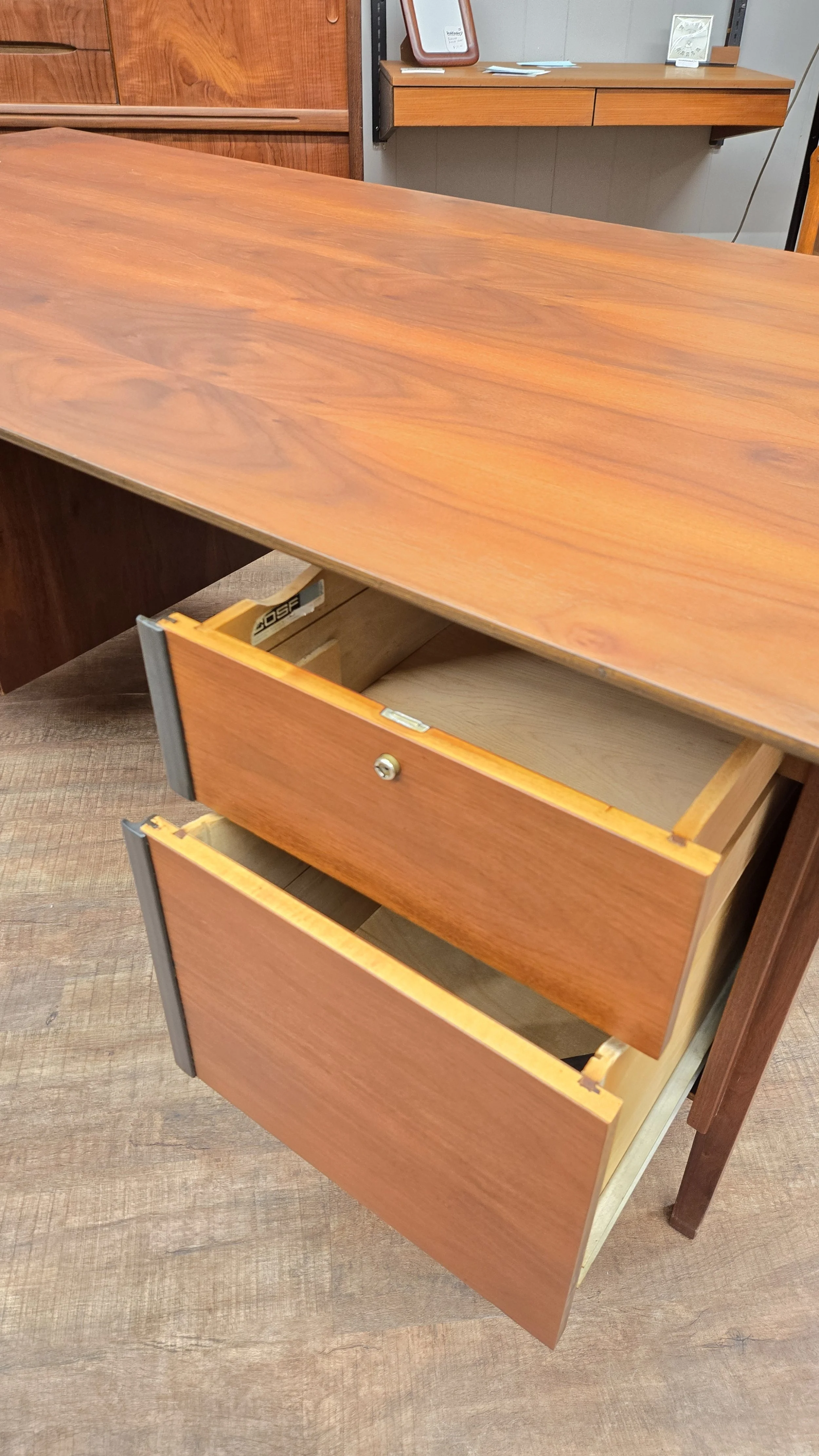 Mid century modern Walnut executive desk