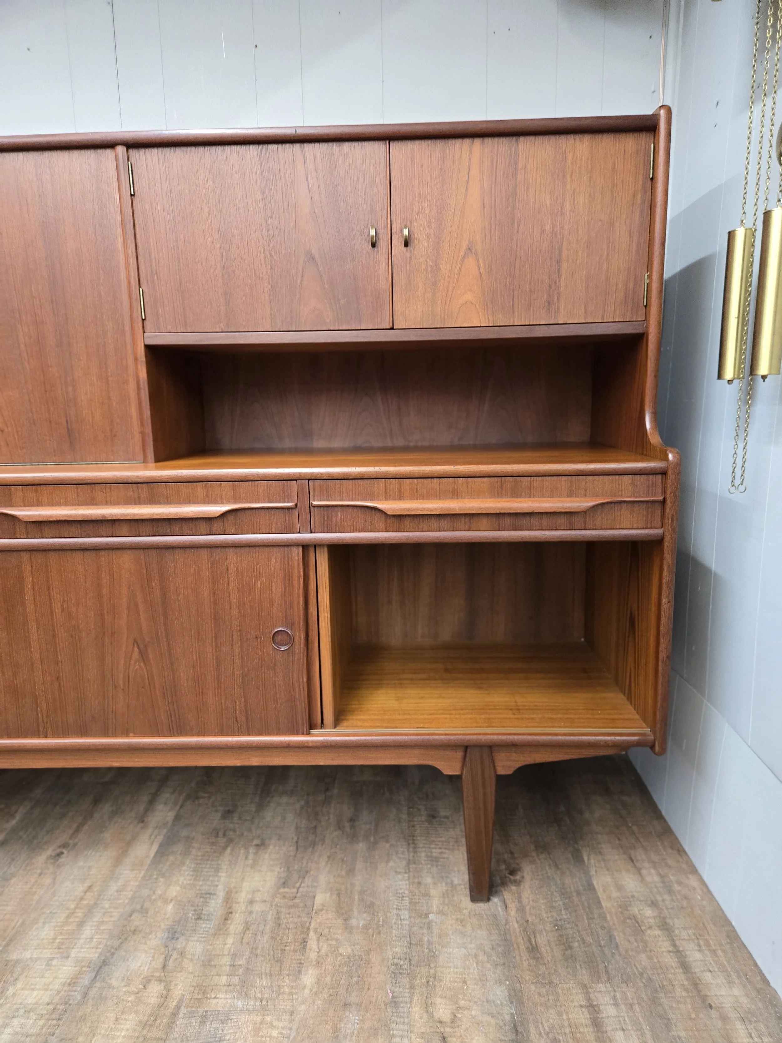 Teak Highboard with Desk and Bar