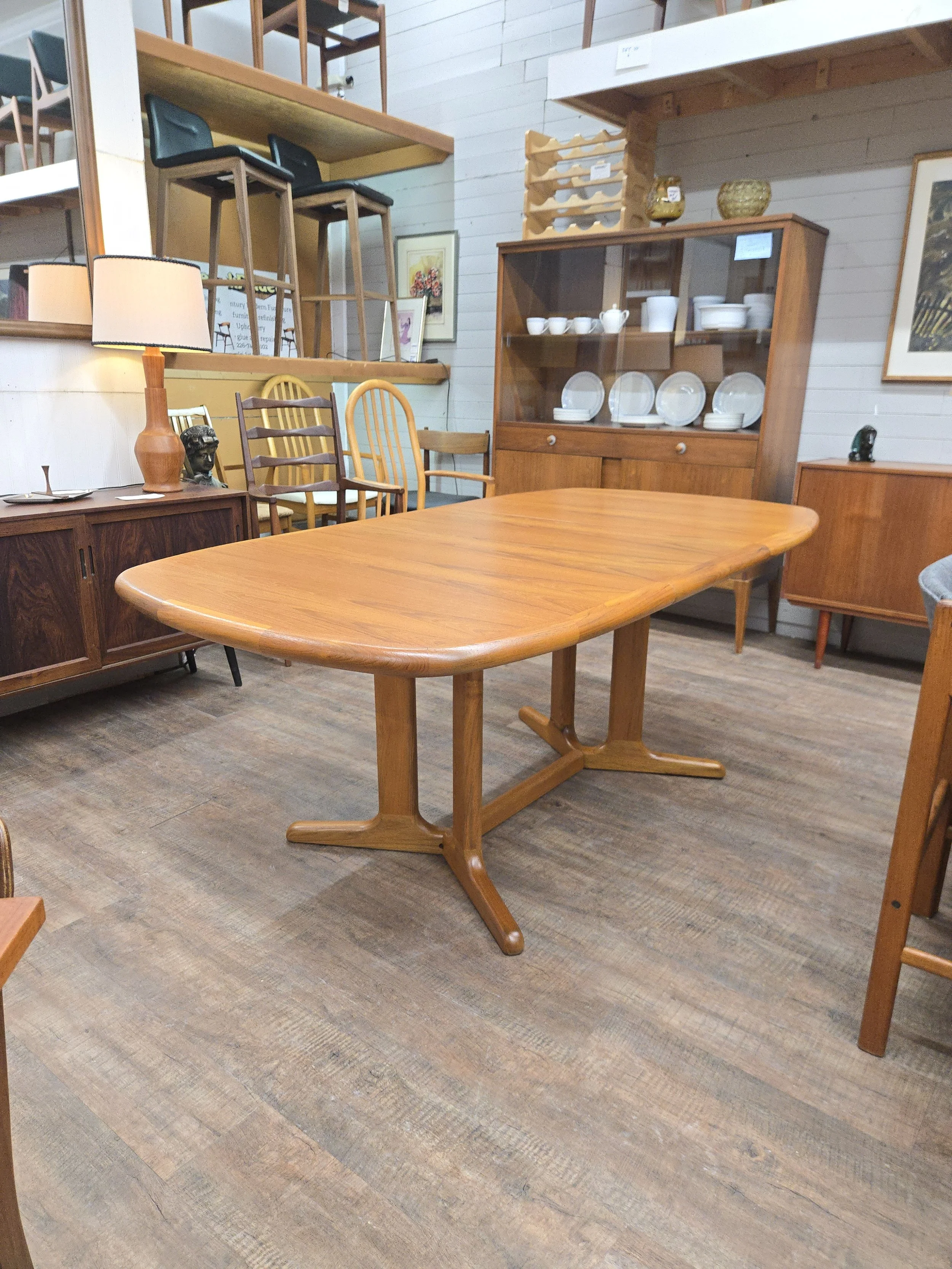 Oval Vintage Teak Dining Table with Eco Finish