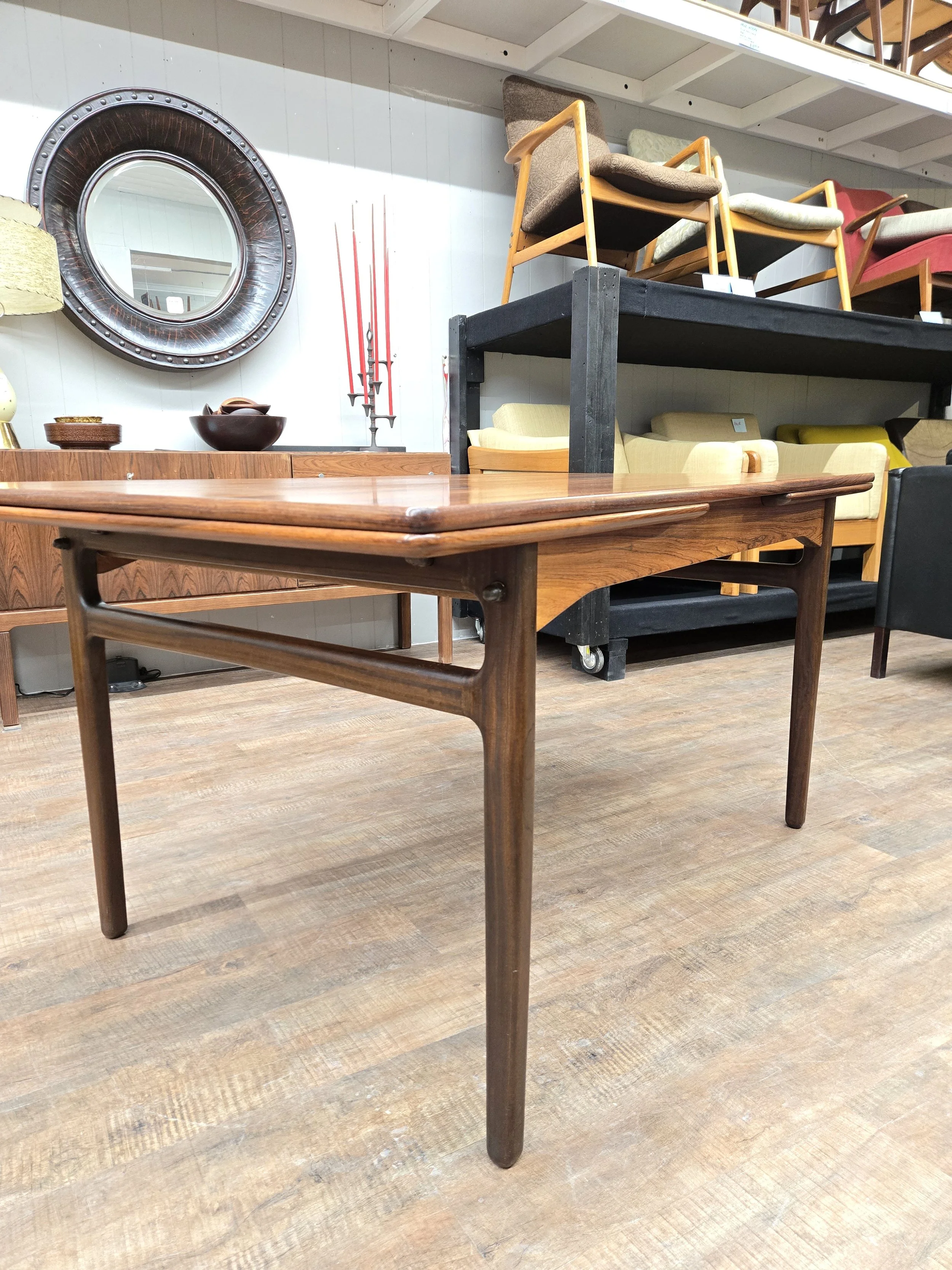 Mid Century Modern Danish Rosewood Extension Table