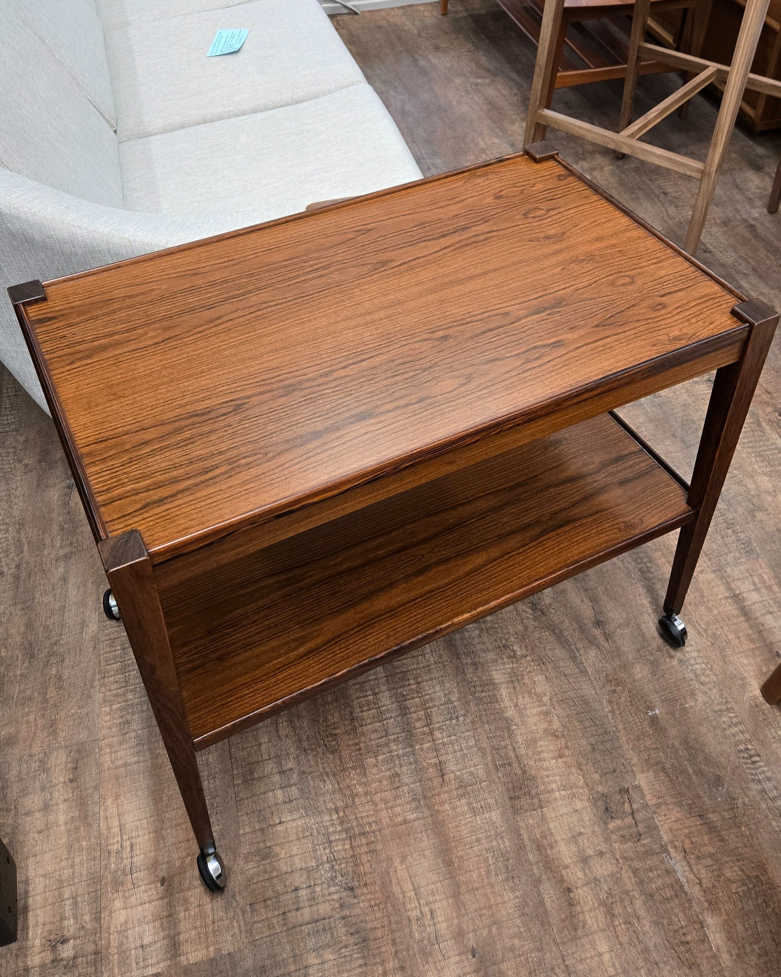 Danish modern Rosewood serving cart