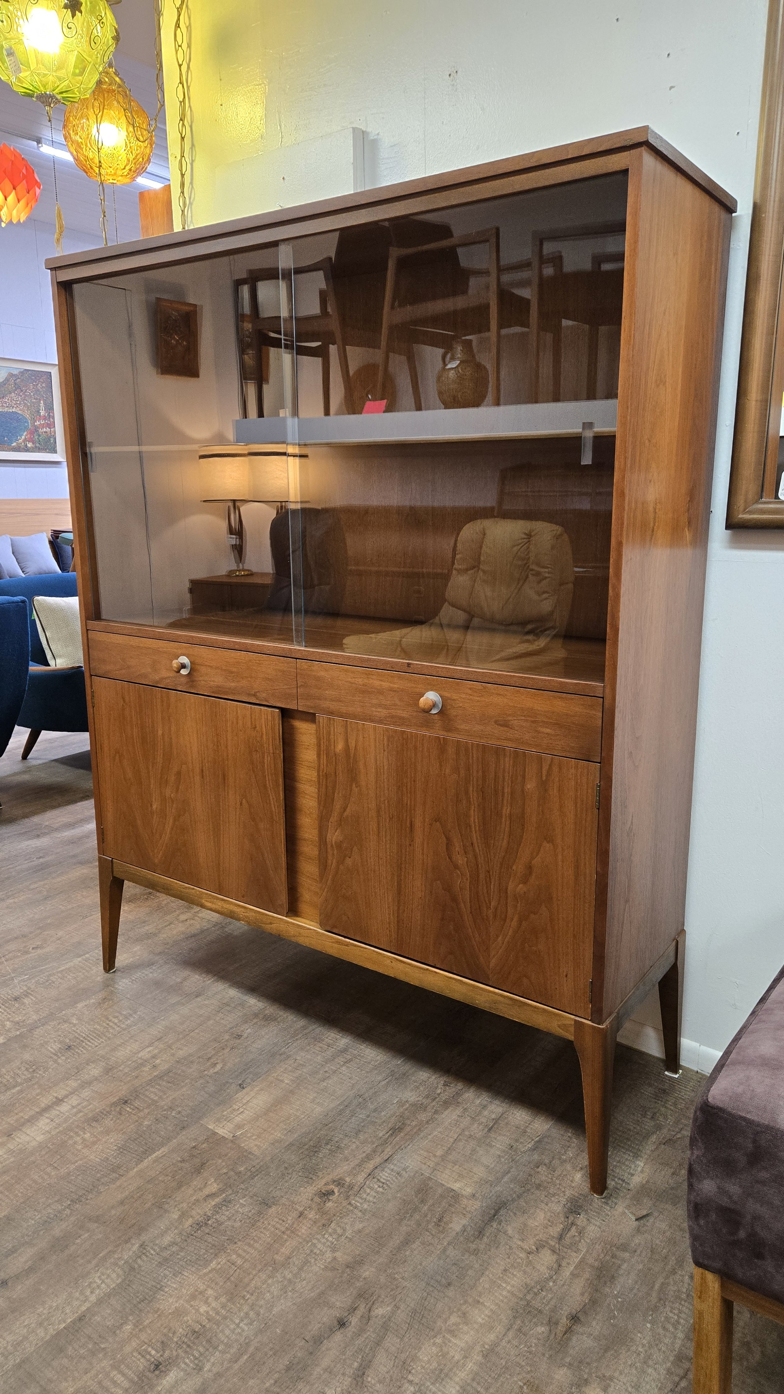 Mid century walnut storage and display unit