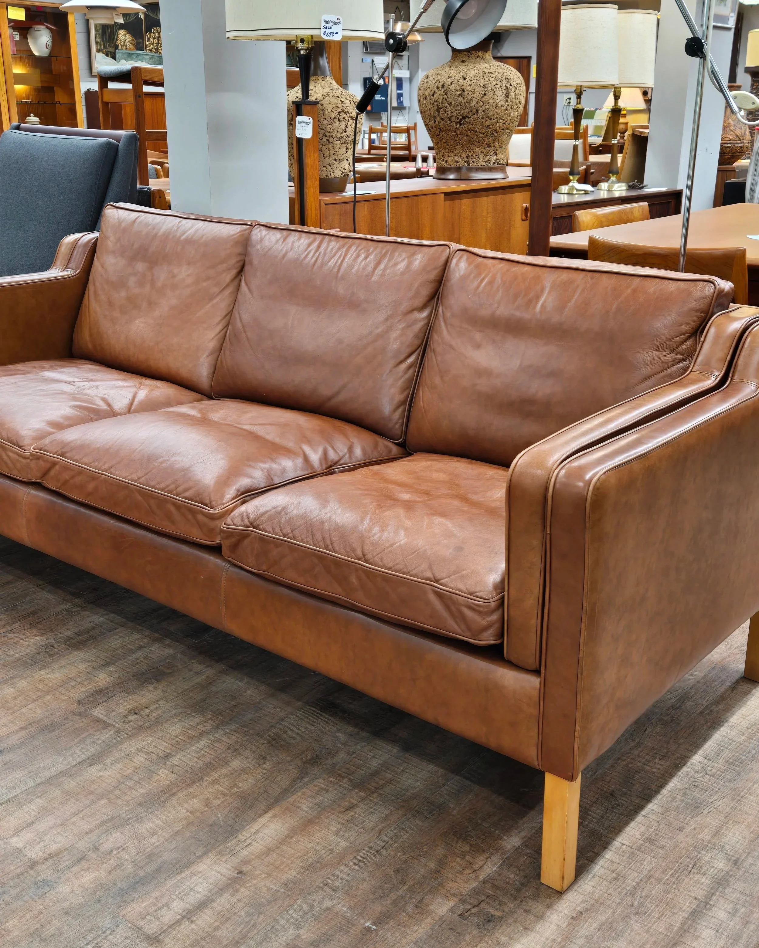Danish Leather Sofa by Stouby