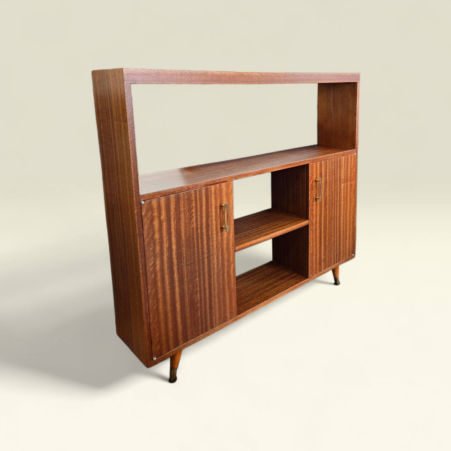 Vintage Shallow Mahogany Bookcase