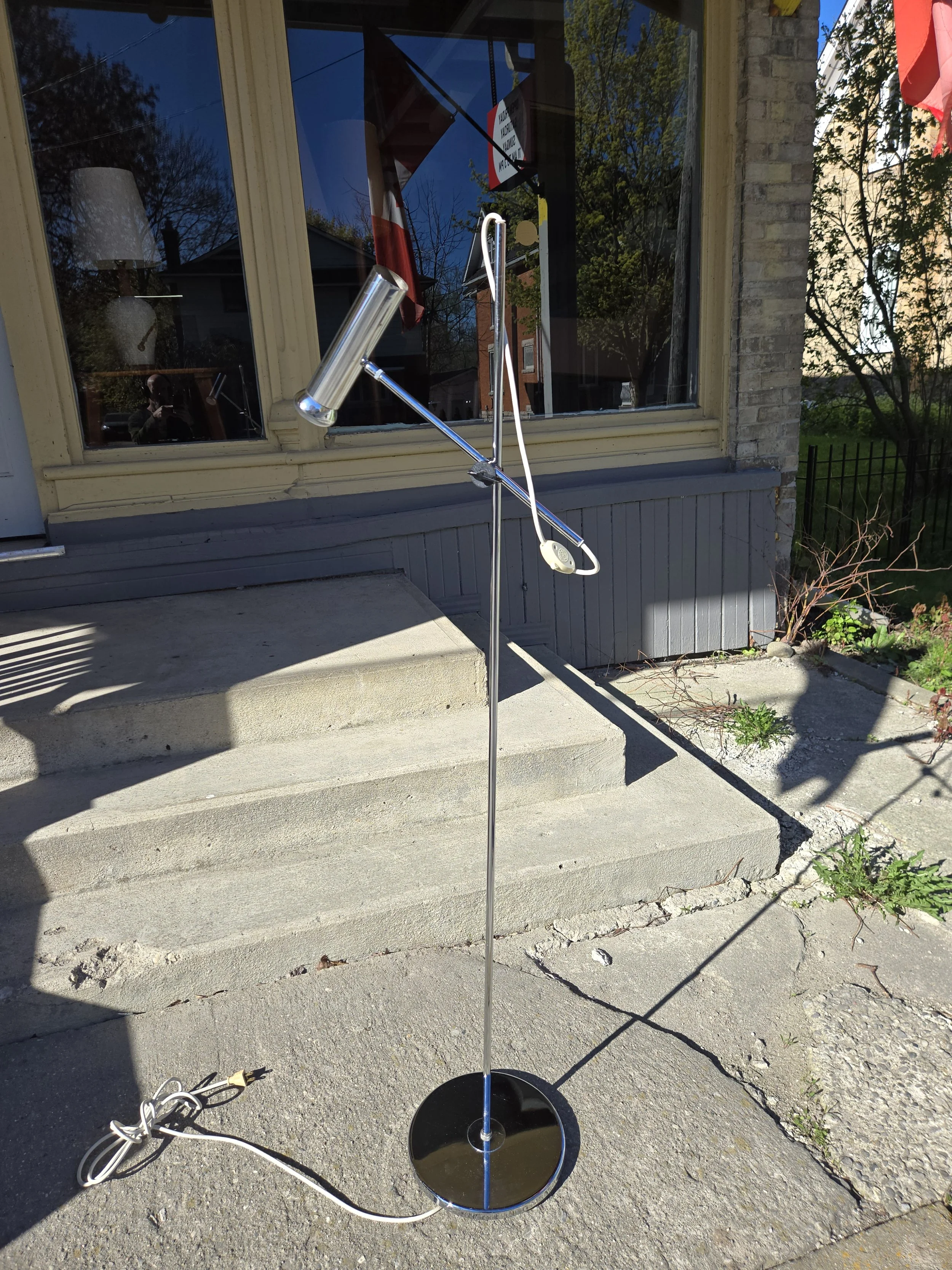 mid century modern chrome floor lamp