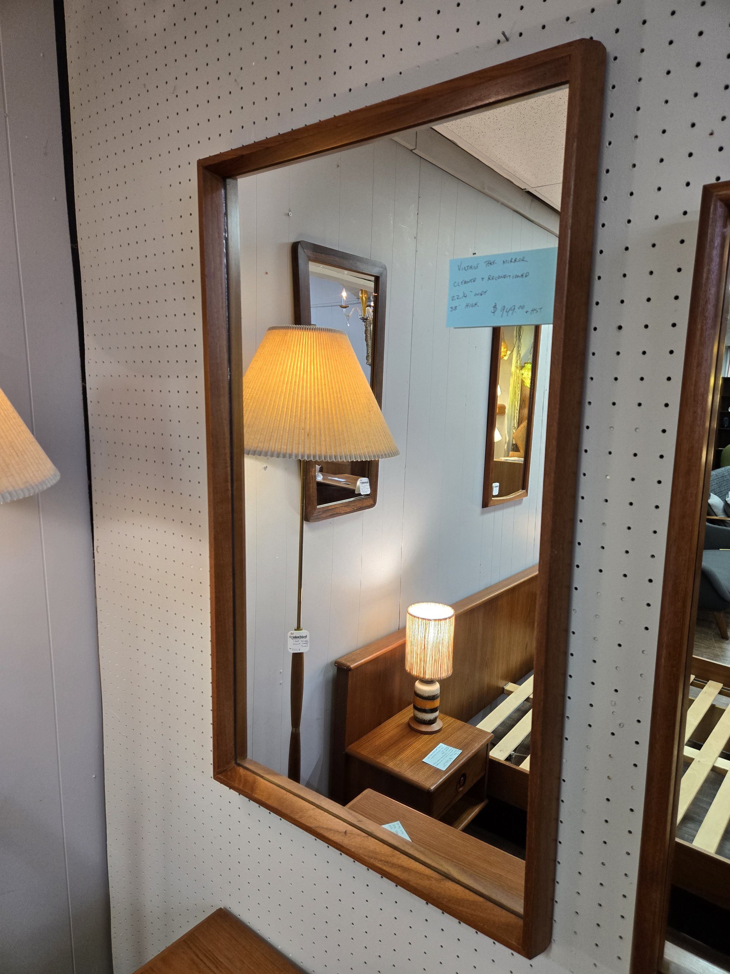 Vintage Teak Framed Mirror