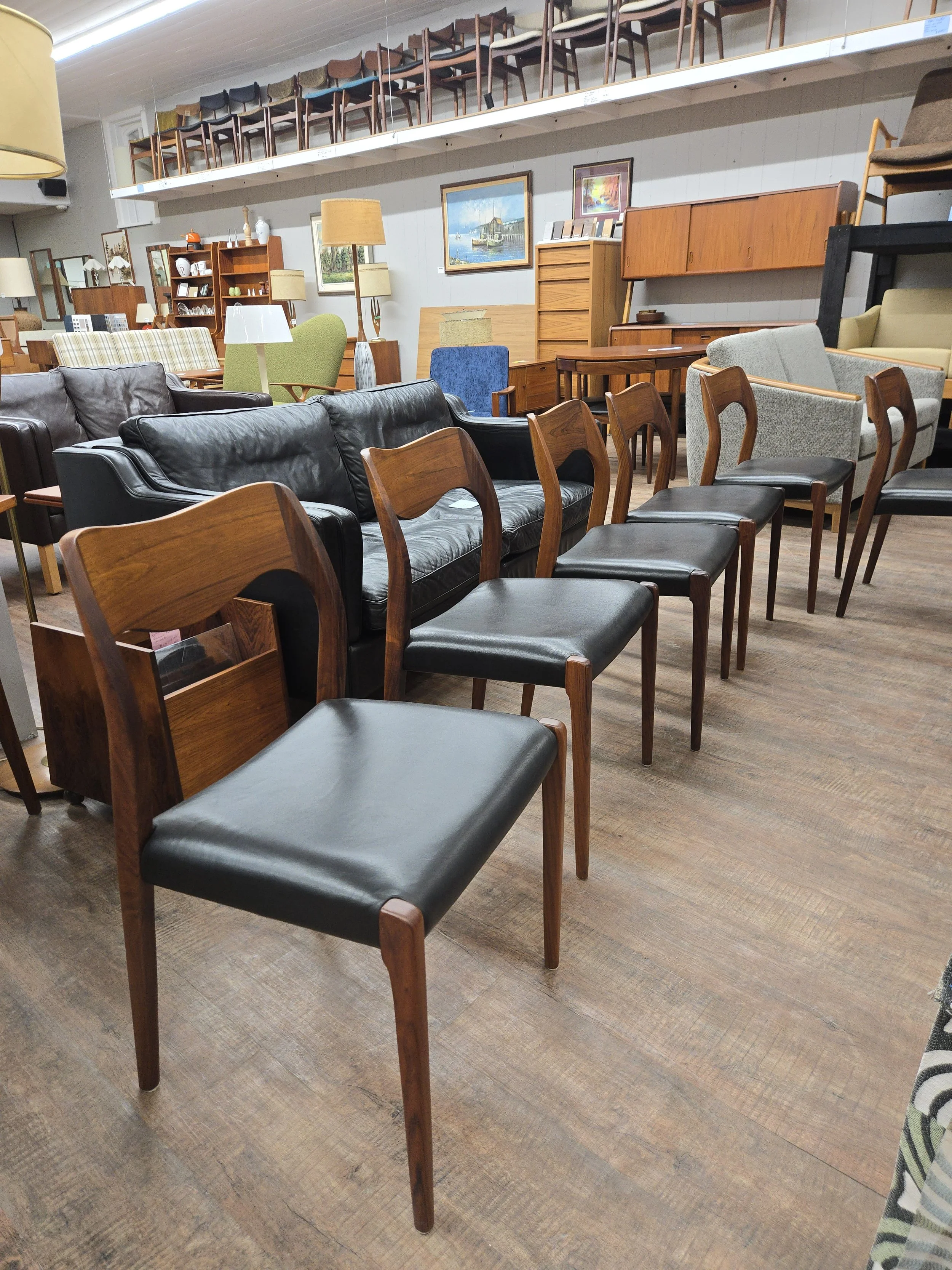 6 Rosewood Model 71 Dining Chairs