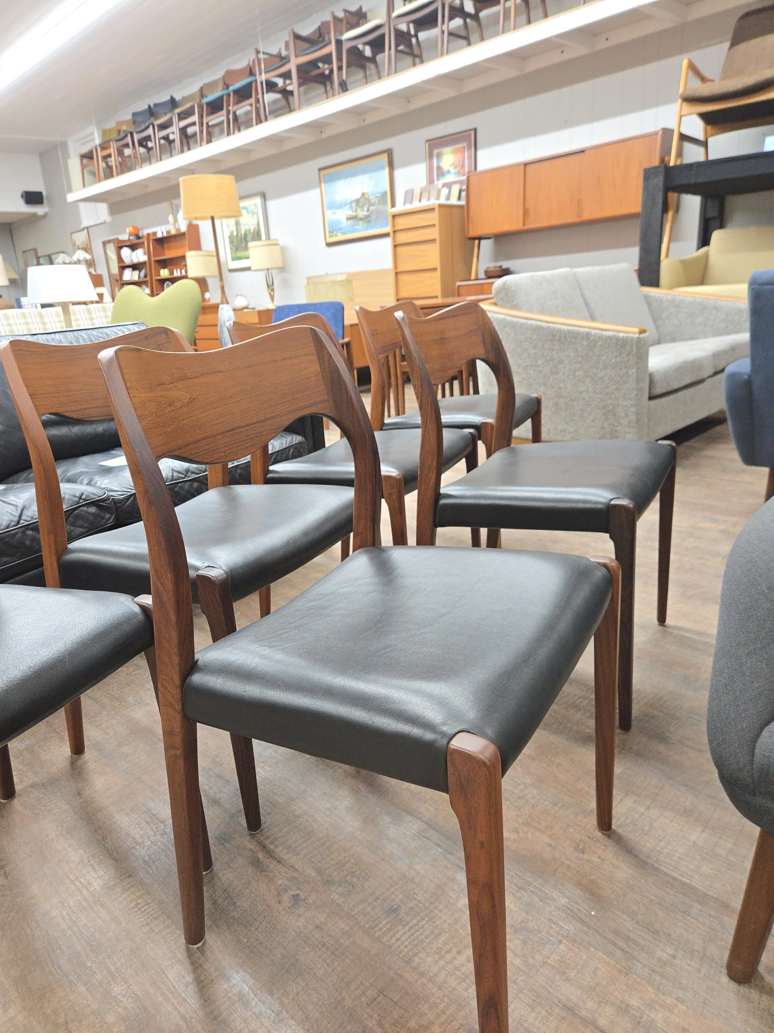 6 Rosewood Model 71 Dining Chairs