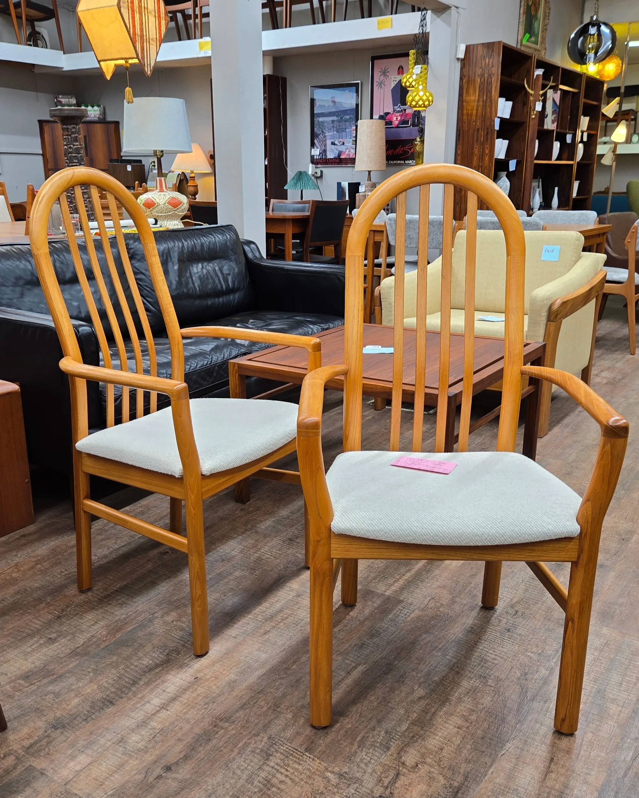 Schou Andersen teak high back armchairs