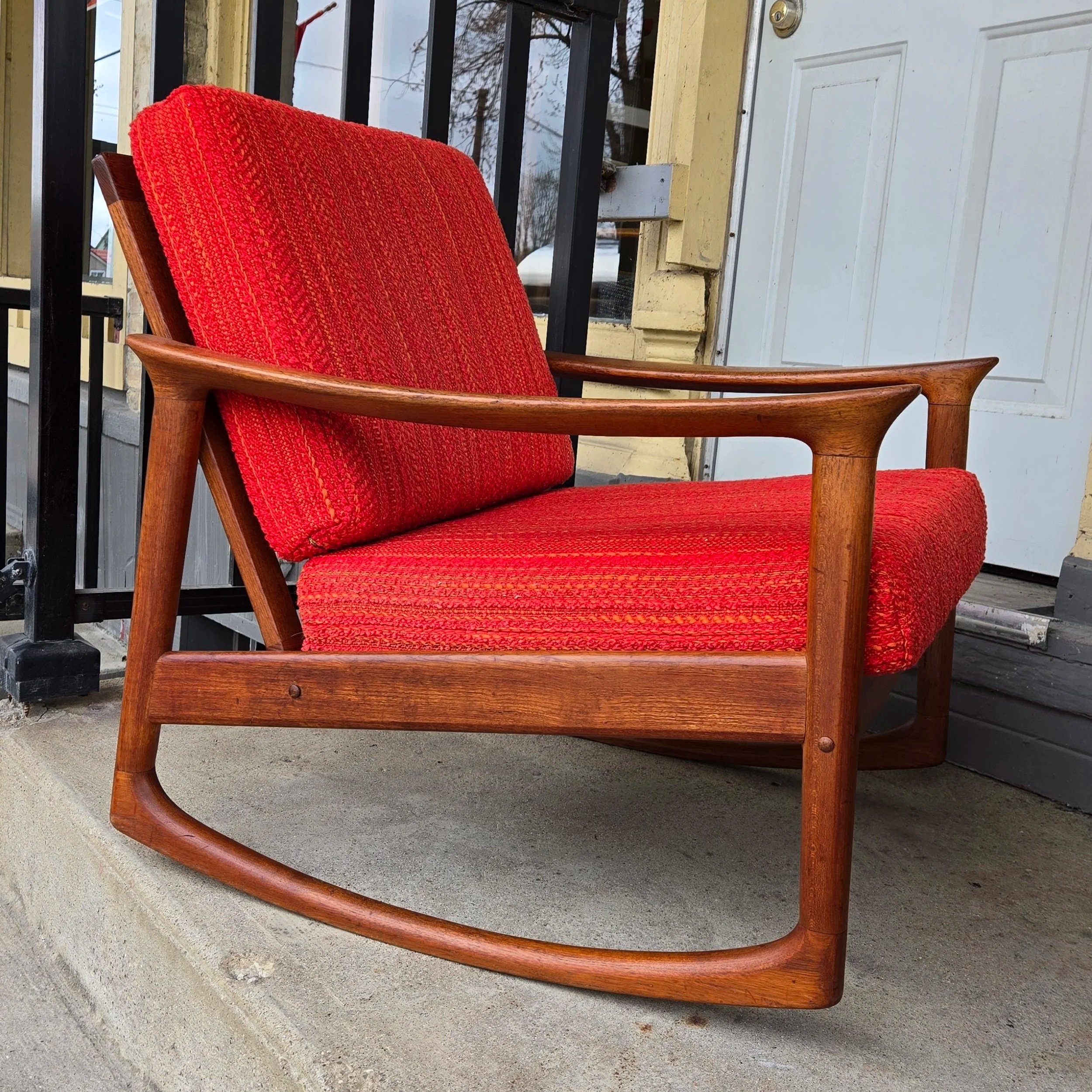Mid century Danish Teak framed Rocking chair