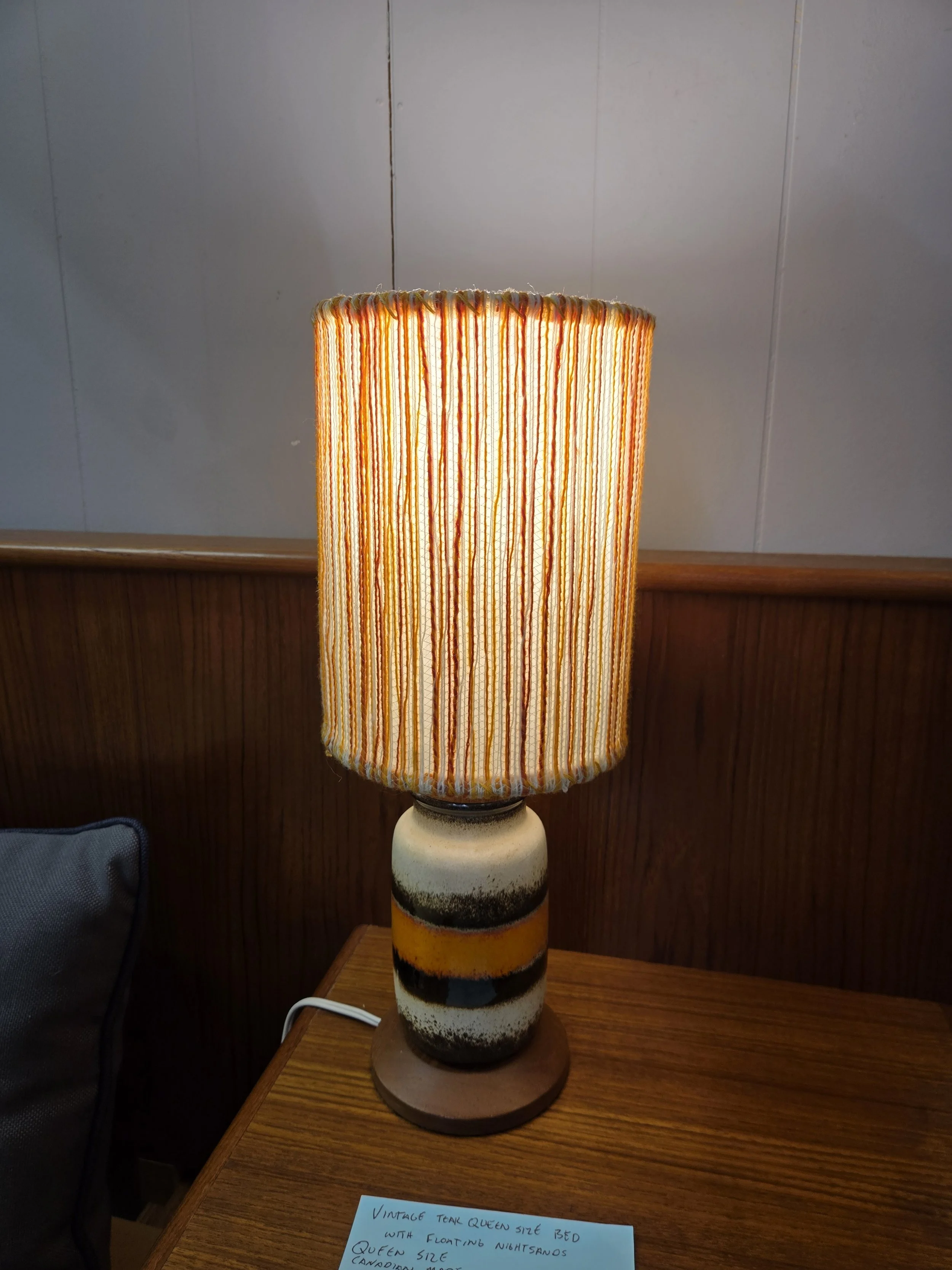 Mid-Century Modern Teak & Ceramic Table Lamps