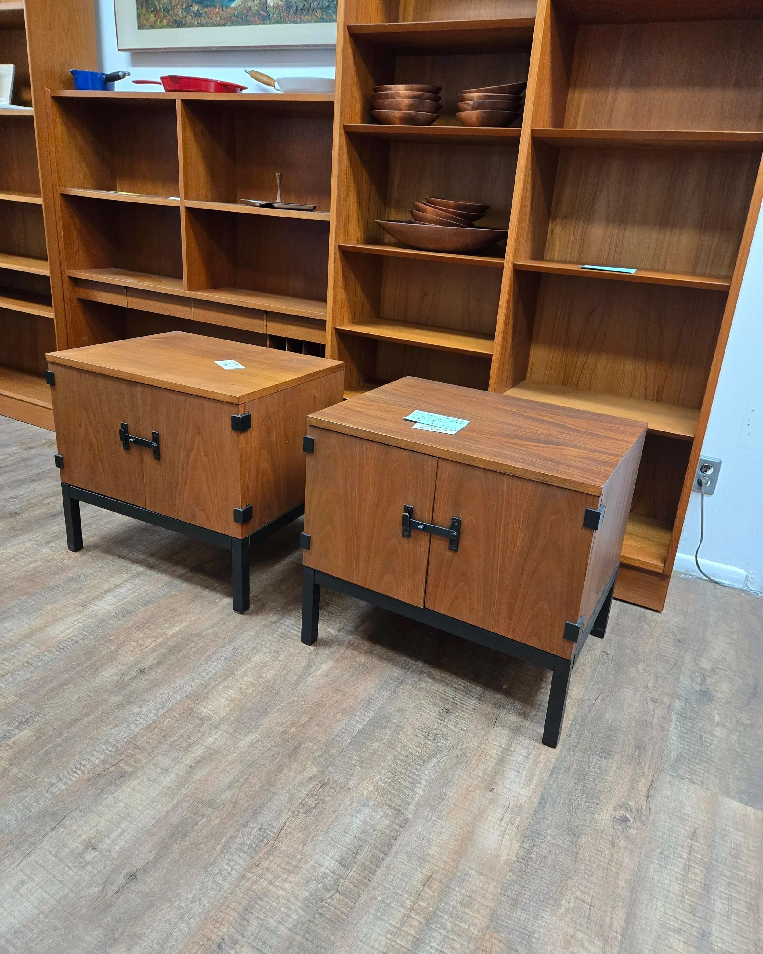 Mid century walnut nightstands/ end tables