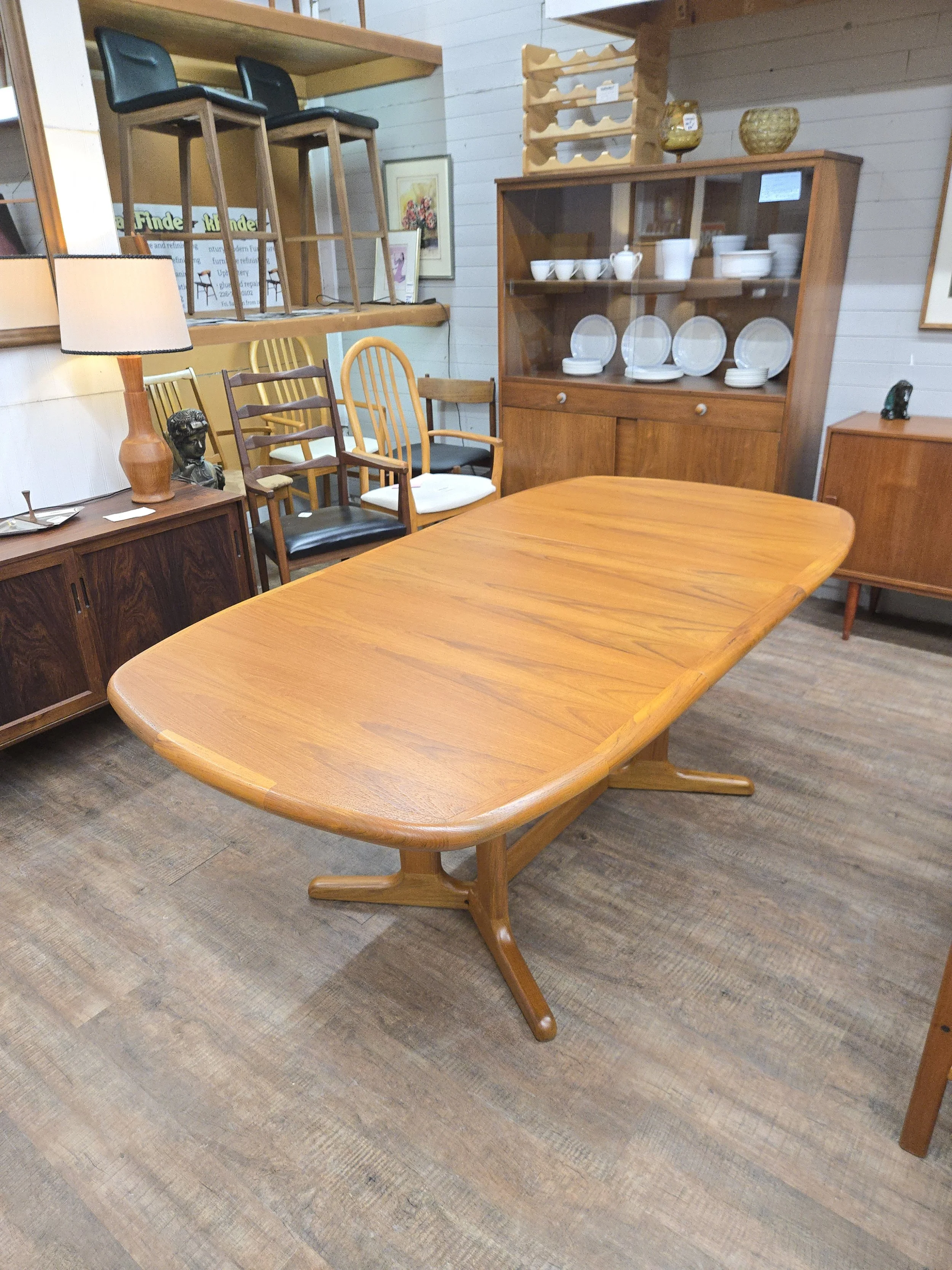 Oval Vintage Teak Dining Table with Eco Finish