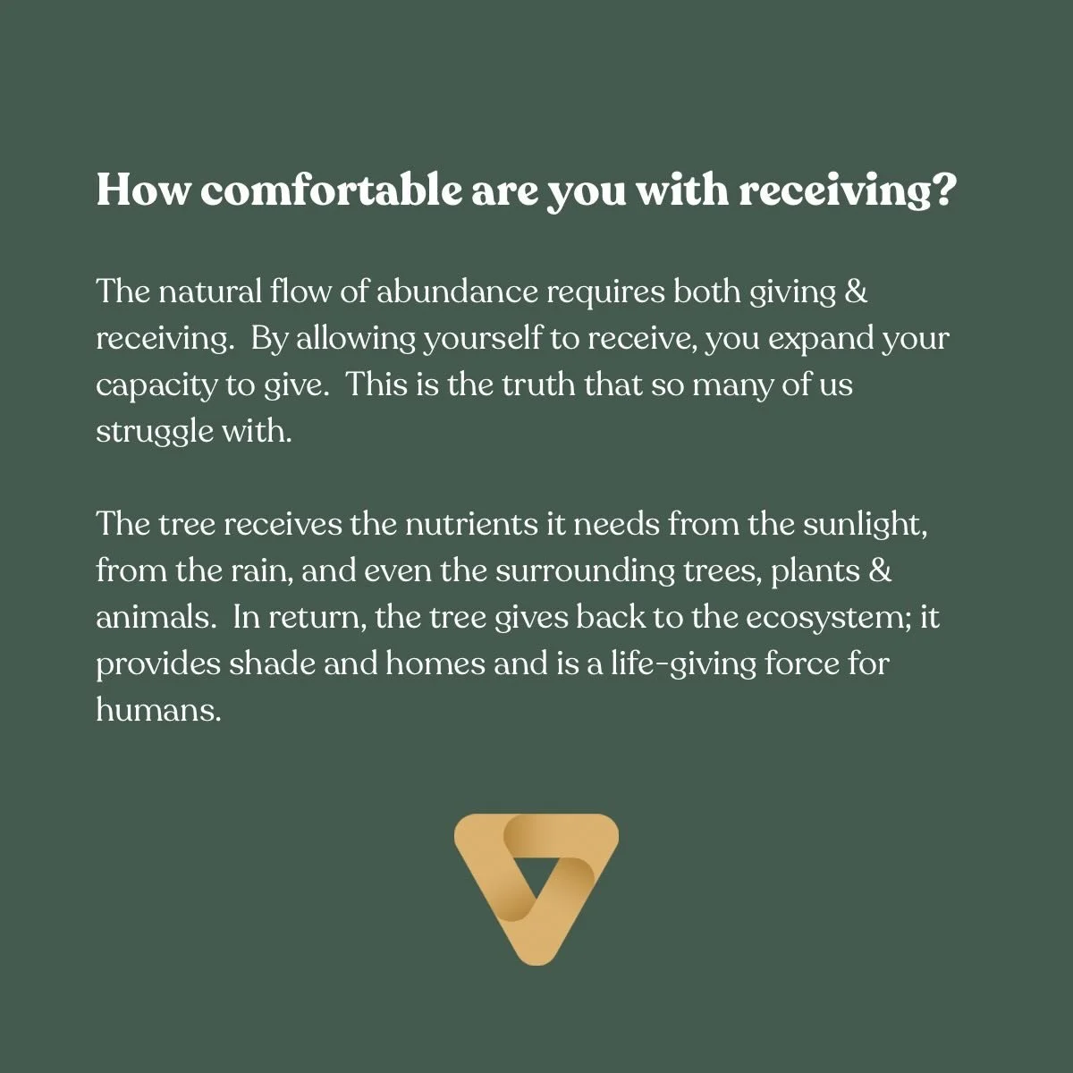 Sometimes I become overly focused on giving. 

And often, it leaves me feeling depleted, overwhelmed, underperforming and like it&rsquo;s never enough. 

I&rsquo;ve been exploring my relationship to giving and found that the trouble isn&rsquo;t the g