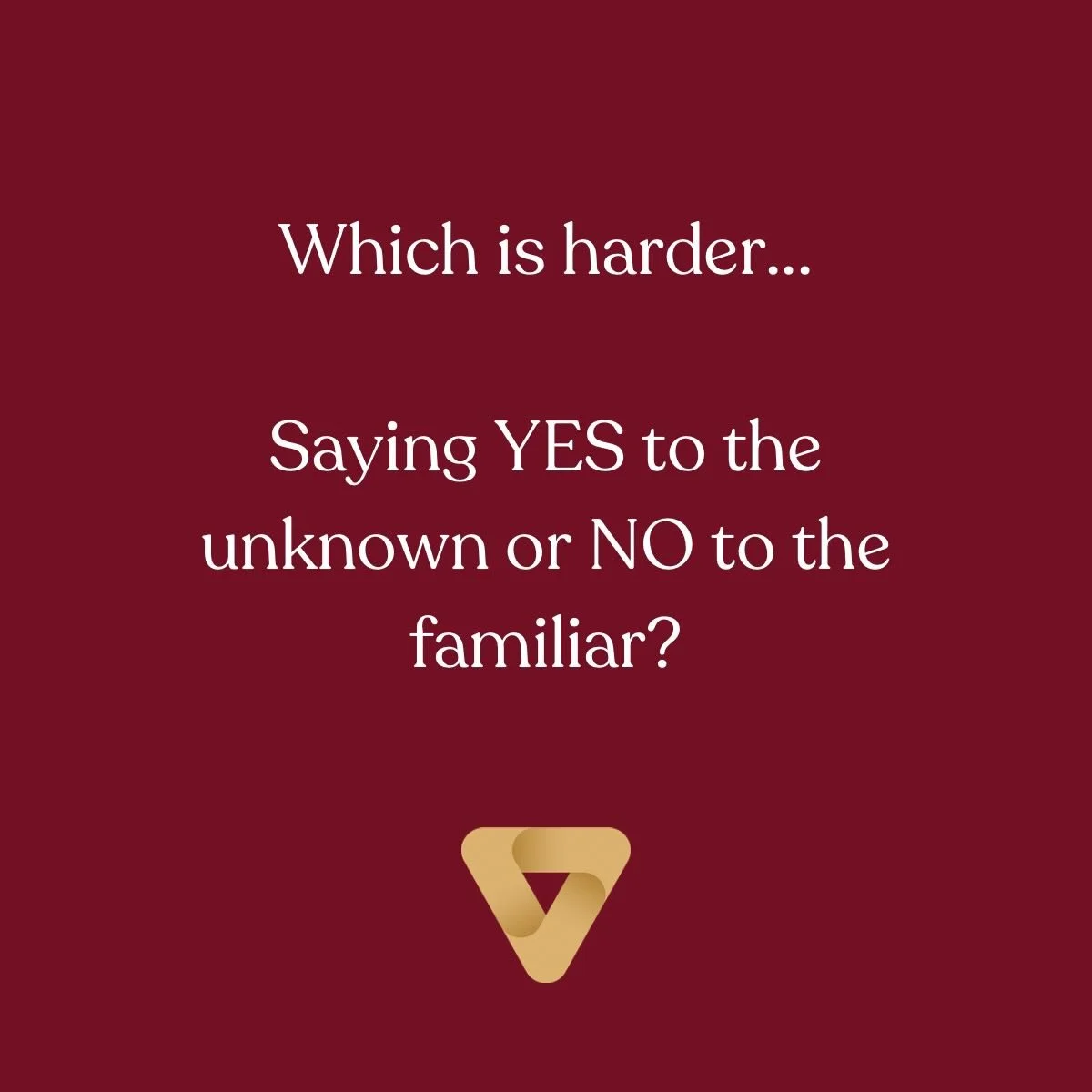 We are all wired differently. 

Both options - saying YES to the UNKNOWN or NO to the FAMILIAR are considered threatening to our nervous systems&hellip;this is why change can be so hard. 

The unknown presents the threat that our brains and bodies do