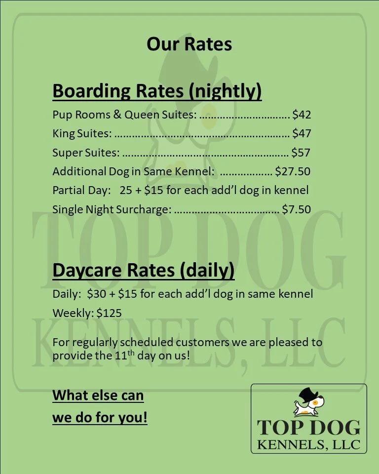 Boarding — Top Dog Kennels, LLC