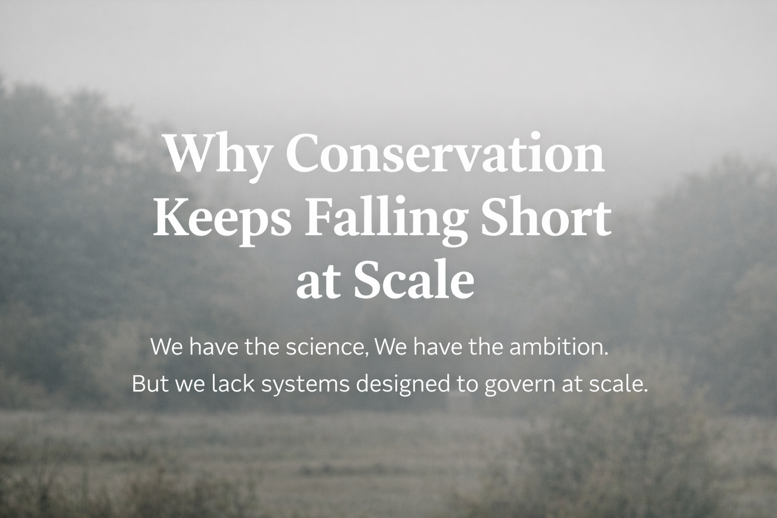 Why Conservation Keeps Falling Short at Scale