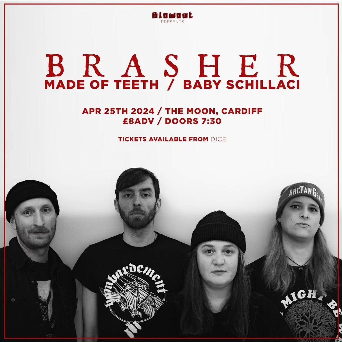 Next up we return to @themooncardiff 
Thursday April 25th
W/ @brasherbrasher &amp; @madeofteeth 

Tickets via link in bio
@blowoutnights 

Let's do this!