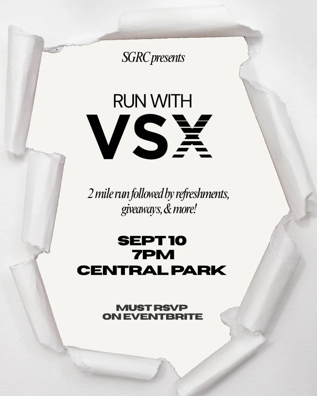 excited to be running with @vsxofficial !!! join us along with @isabella.lauren for a 2 mile run followed by giveaways and refreshments at the flagship store. all details and more on the eventbrite &mdash; link in bio! &mdash; and first 15 people to 