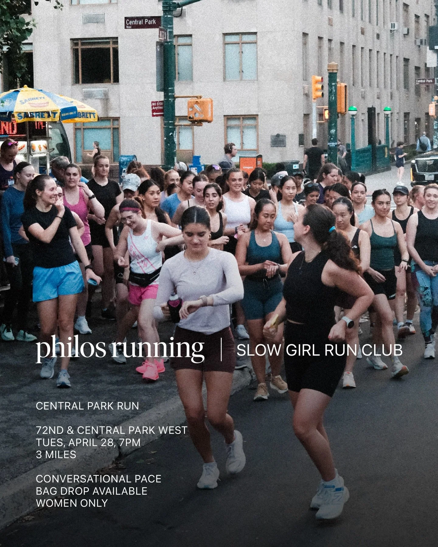 join us 4/28 at 7pm in Central Park for another fun run with @philos.running !!! we&rsquo;re doing 3 miles followed by a picnic in the park. RSVP link in bio. see you there!