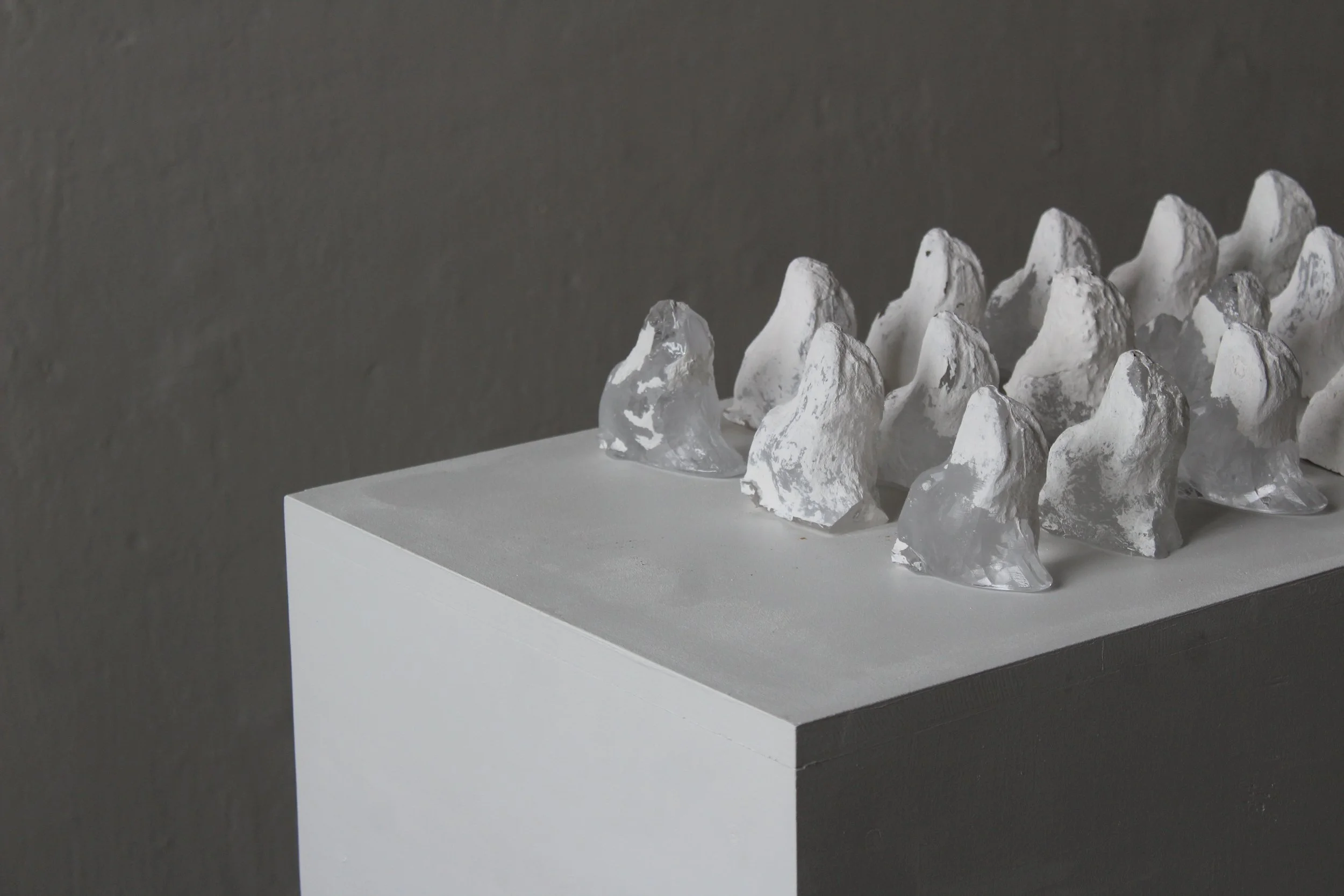 Vendulka Prchalová (📍Czechia), "Směsi/Mixtures vol.2 - portrait," kiln cast glass, mold residue, 2022. 5 x 8.5 x 6.5 cm.