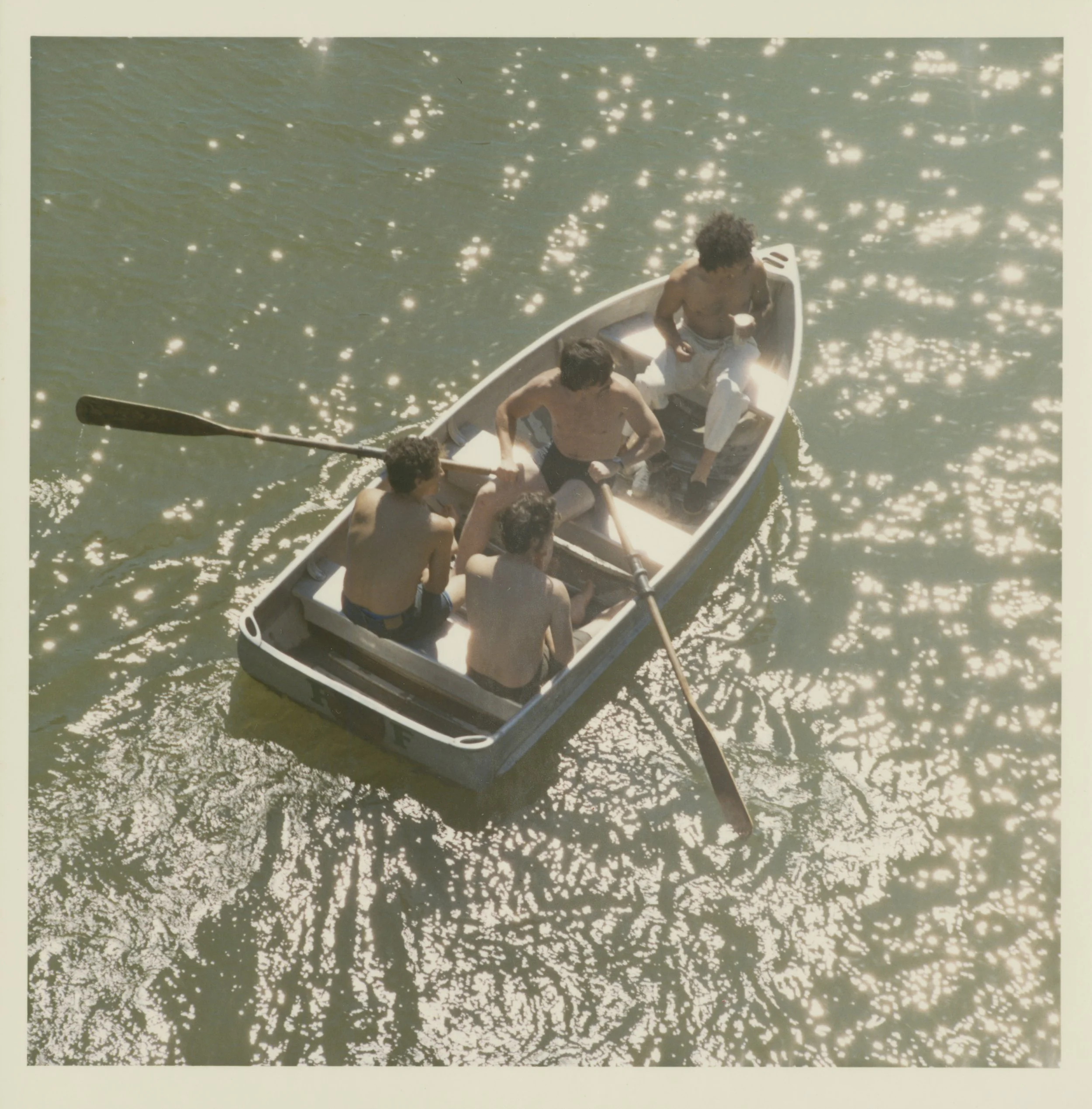 A rowboat on the Russian River at Johnson's Beach, 1971. Courtesy of Sonoma County Library.