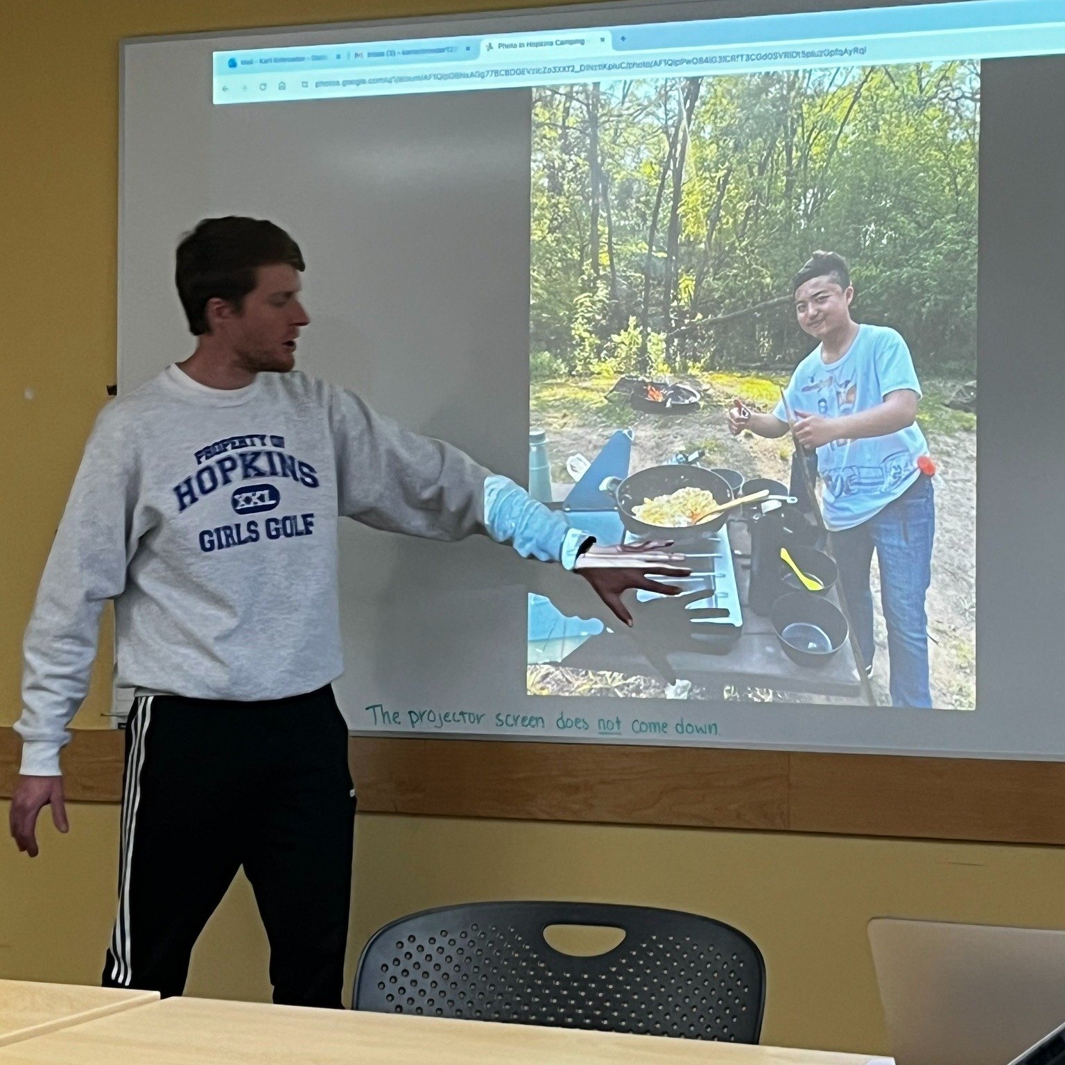 Last night, at our Board meeting, @hopkinshigh270 Outdoor Adventures teacher Karl Schroeder shared his enthusiasm for his Spring 2023 Spark grant. The Spark Grant was used to purchase tents, sleeping bags, cookstoves, and other supplies so anyone cou