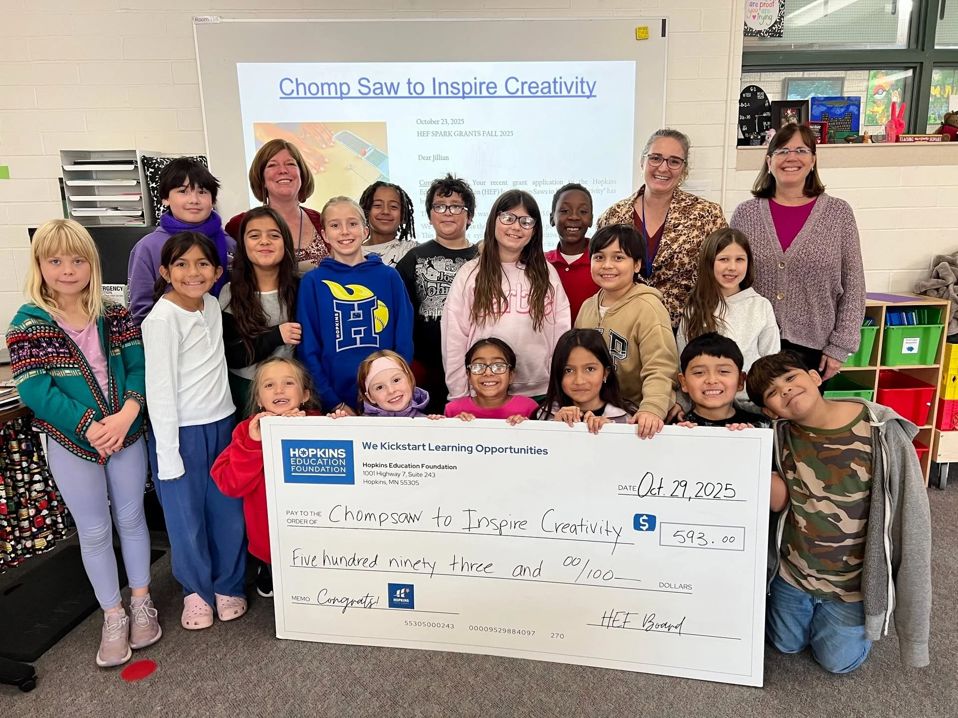 Spark Grant Spotlight: To unleash creativity at Alice Smith Elementary School, teachers Jillian Myers and Sabrina Schmidtke realized they needed a specific tool: the ChompSaw. These kid-safe electric cardboard cutters make building projects easier an