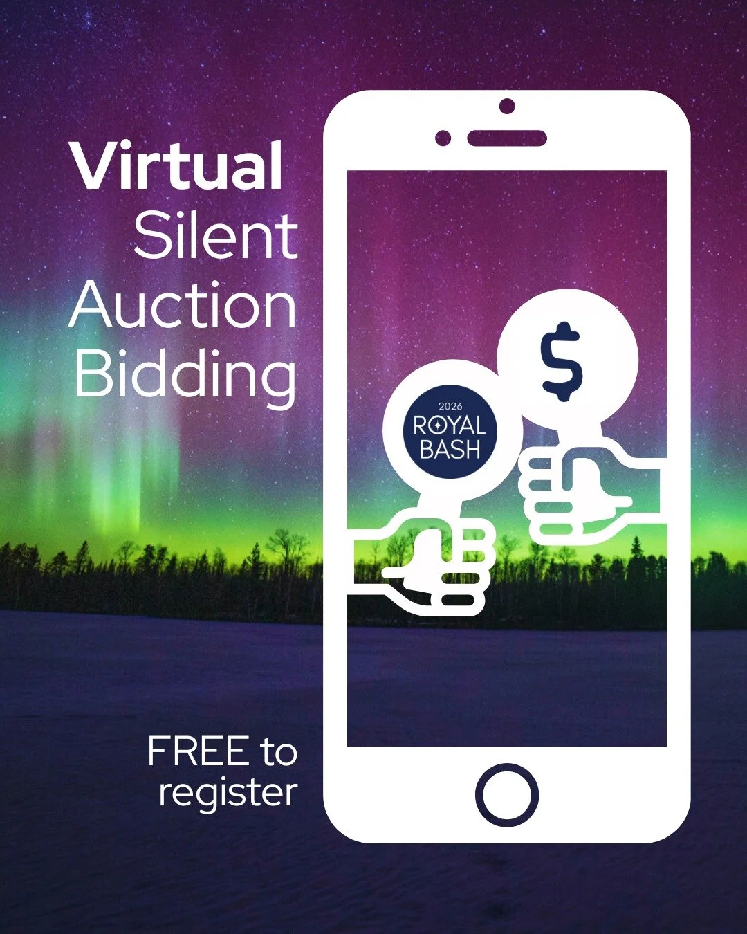 Can't attend Royal Bash? You can become a virtual silent auction bidder and participate from home. The silent auction opens on March 9 and closes at 7:45 p.m. on March 14. It's free to register! Plus, it's win/win - You have a chance to win cool item