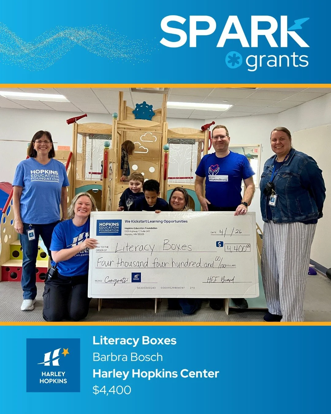 SPARK GRANT SPOTLIGHT
📖✨ @hopkins_early_childhood will bring LETRS (&ldquo;science of reading&rdquo;) materials into daily preschool instruction thanks to Barbra Bosch. Structured, multisensory literacy boxes will support early sound skills, phonics