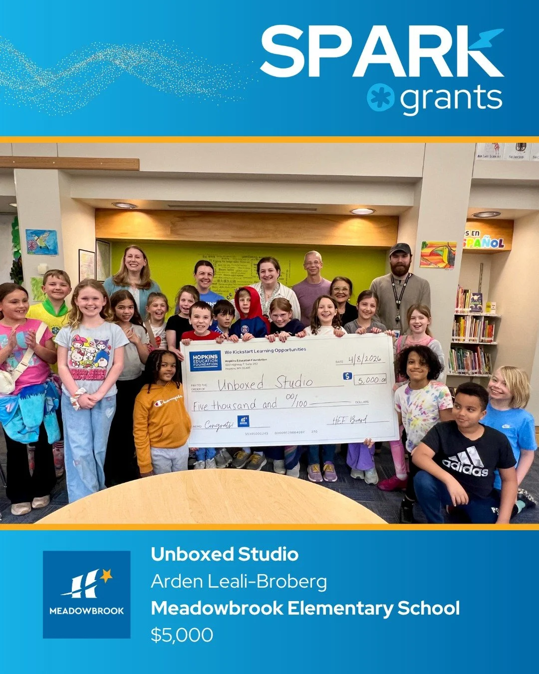 SPARK GRANT SPOTLIGHT
📦🔧 The @meadowbrookpto270 library is turning into a permanent cardboard engineering lab thanks to the creativity of Arden Leali-Broberg! Students will design, build, test, and iterate&mdash;learning resilience and problem-solv