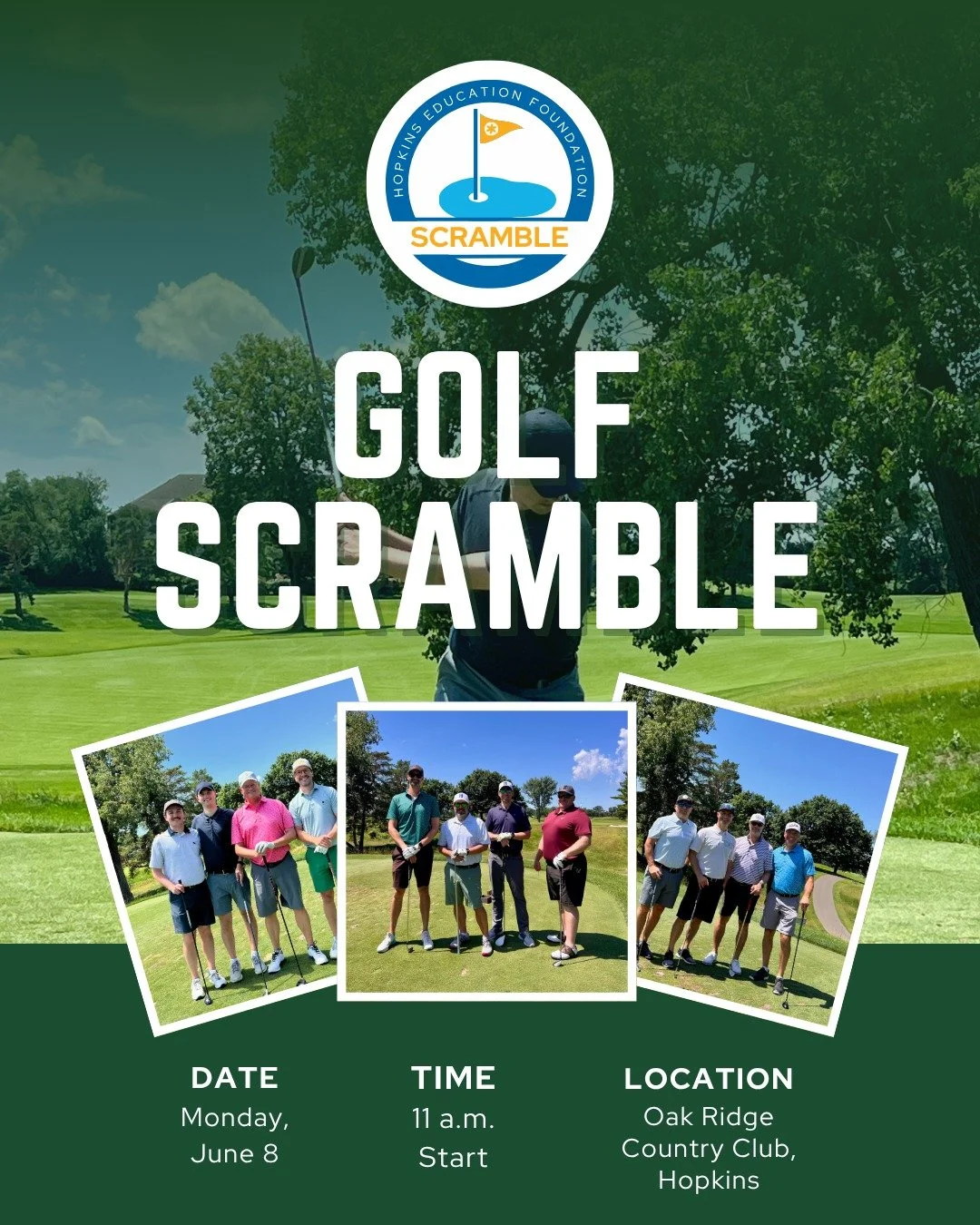 Swing for our schools at the second annual HEF Golf Scramble on Monday, June 8. Enjoy a day on the greens of @oakridgemn Country Club with good company for a great cause! Registration closes at the end of the month, so sign up yourself or a foursome 