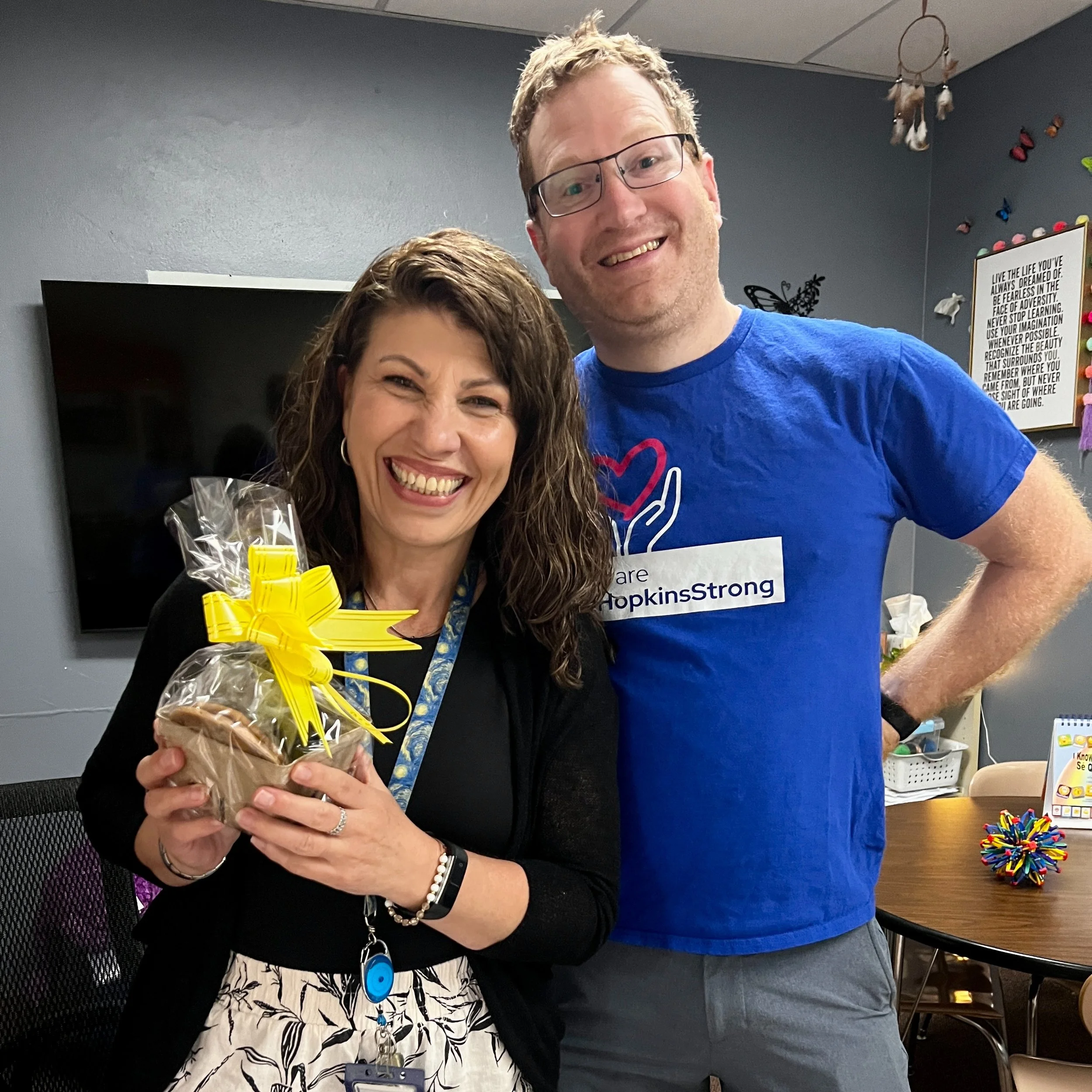 🍎 Gratitude Gift delivery continues today. Our board members and volunteers have been sharing YOUR messages of thanks and gifts of succulents, cookies, and coffee shop gift cards with teachers and staff across the school district. And it's been appr