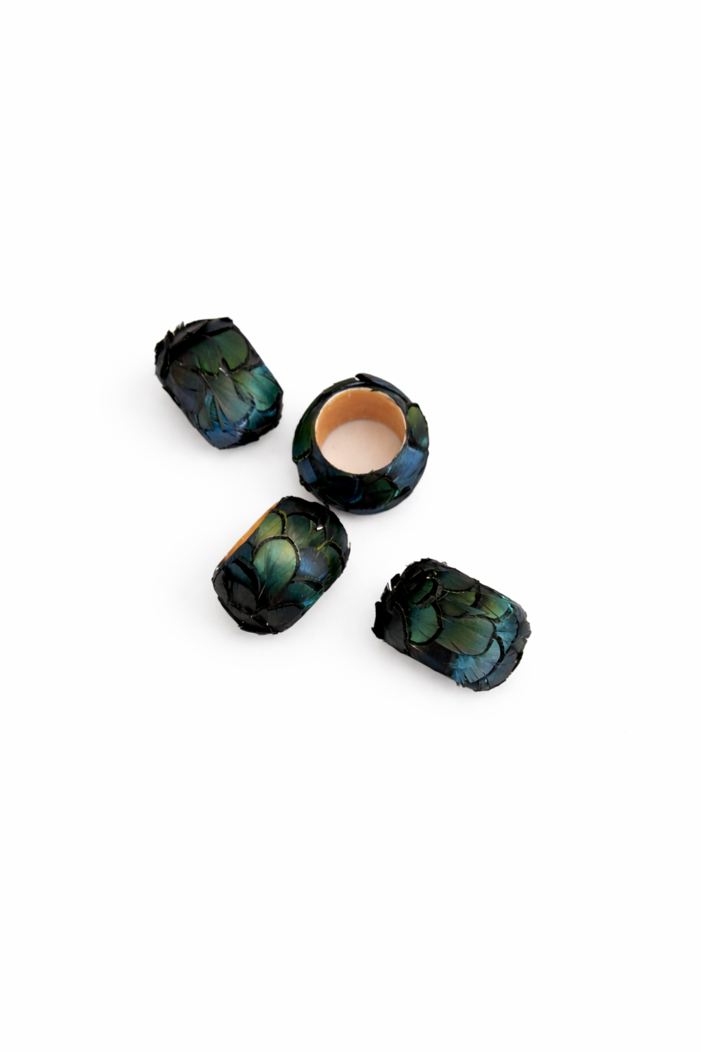Lady Amherst Feathered Napkin Rings (set of 4)