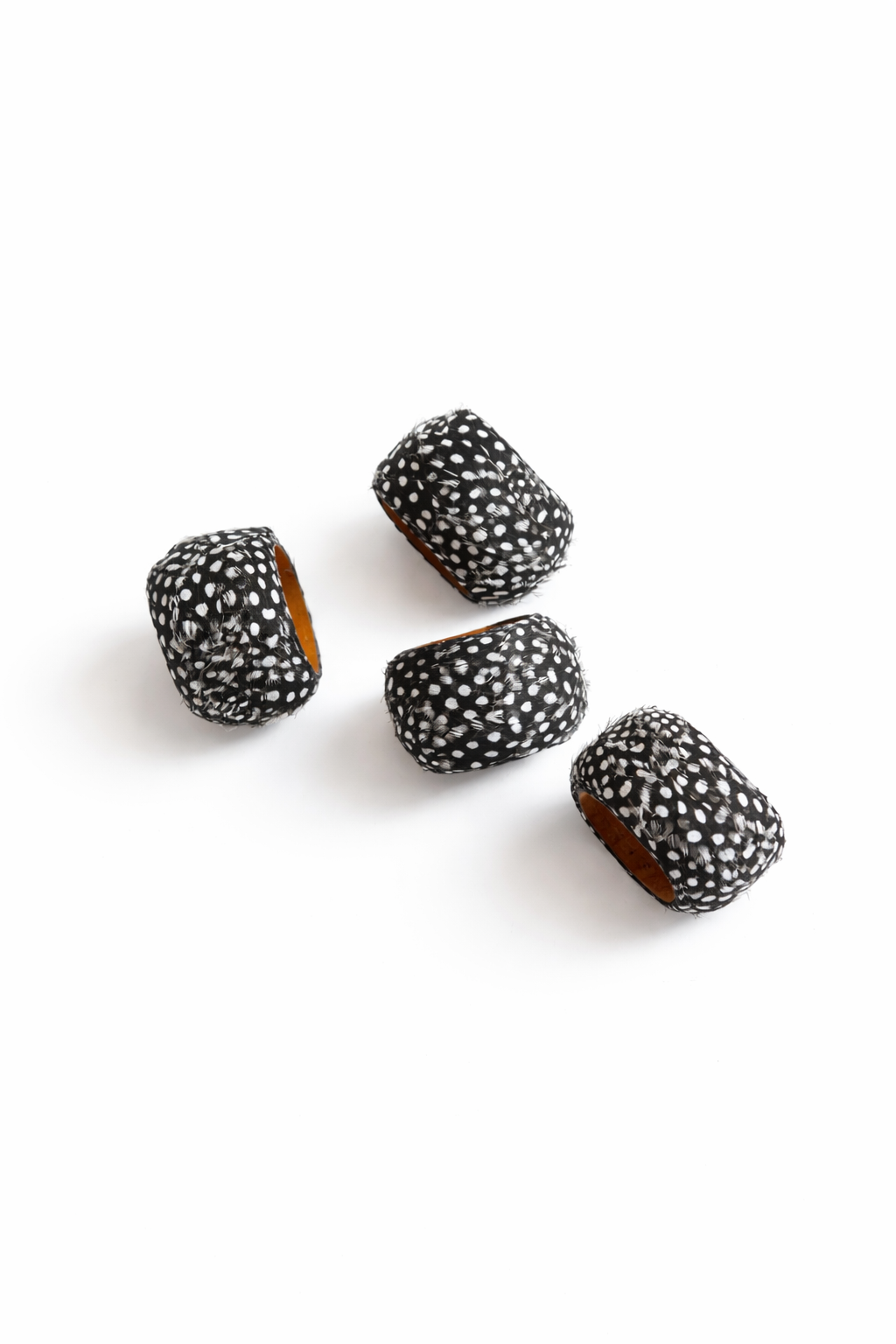 Feathered Polka Dot Napkin Rings (set of 4)
