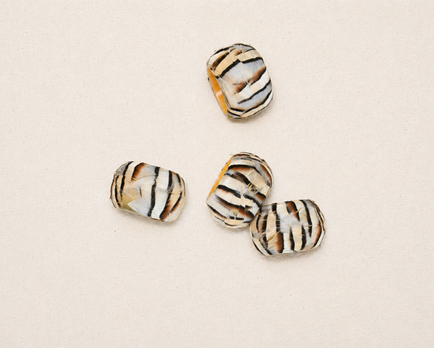 Feathered Striped Napkin Rings (set of 4)
